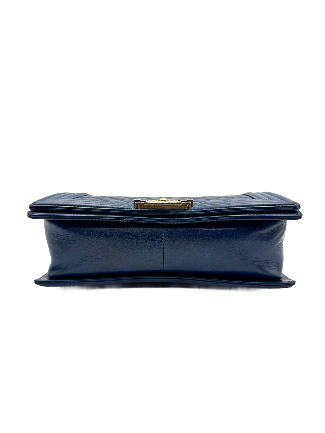 Chanel LeBoy Quilted Leather Chain Bag Blue (17***31) CC910