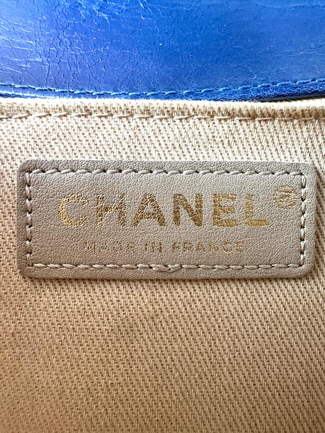 Chanel LeBoy Quilted Leather Chain Bag Blue (17***31) CC910