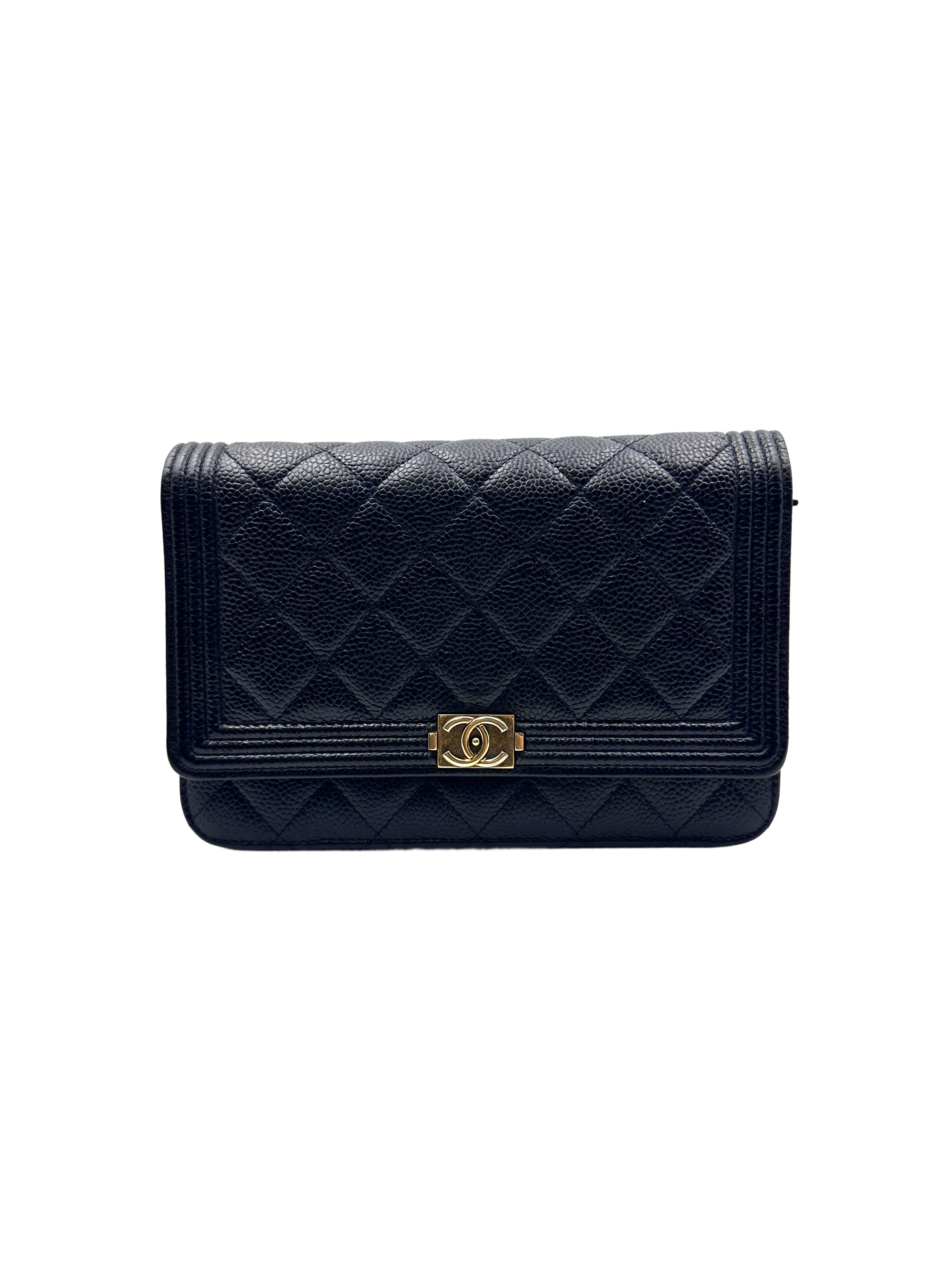 Chanel LeBoy Grained Calfskin Leather WOC Bag Blue (20***16) CC911
