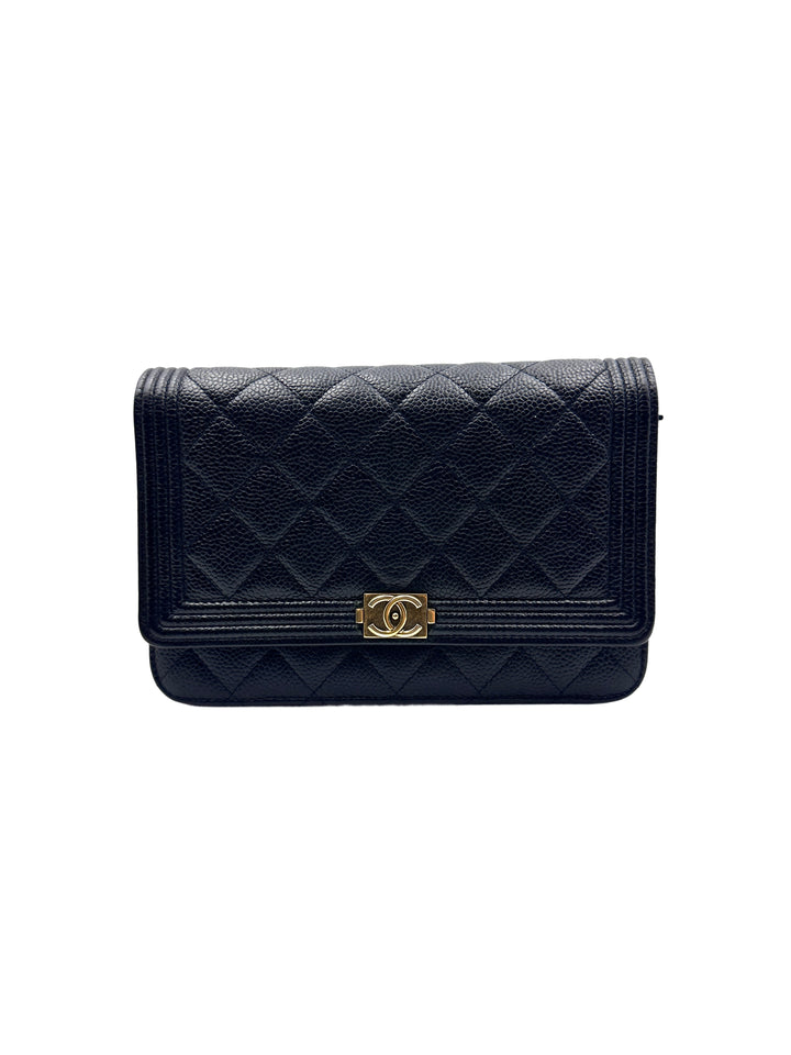 Chanel LeBoy Grained Calfskin Leather WOC Bag Blue (20***16) CC911