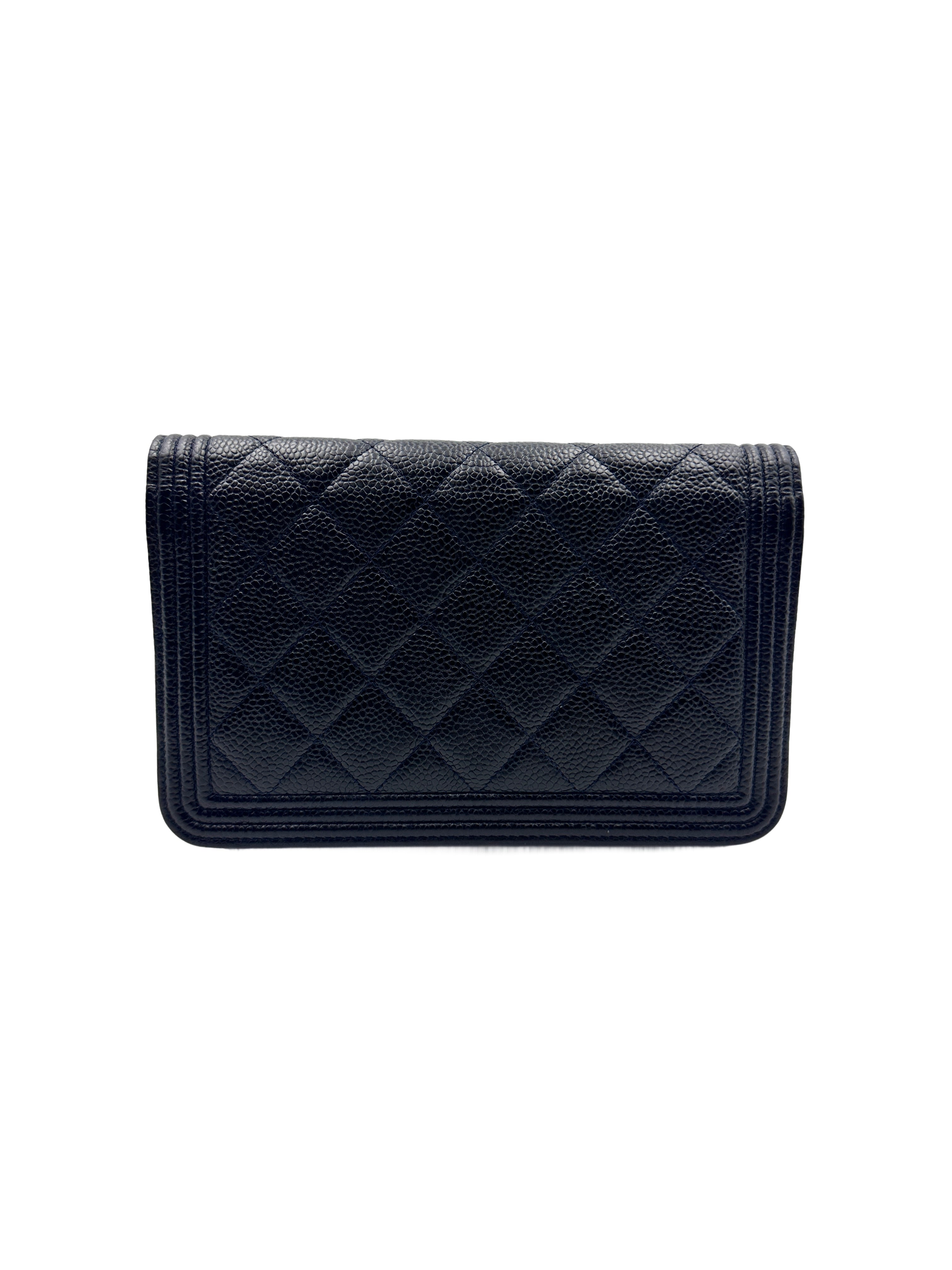 Chanel LeBoy Grained Calfskin Leather WOC Bag Blue (20***16) CC911