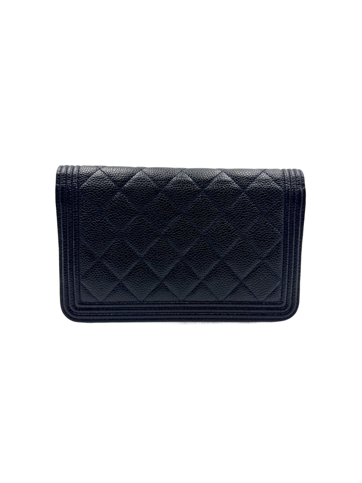 Chanel LeBoy Grained Calfskin Leather WOC Bag Blue (20***16) CC911