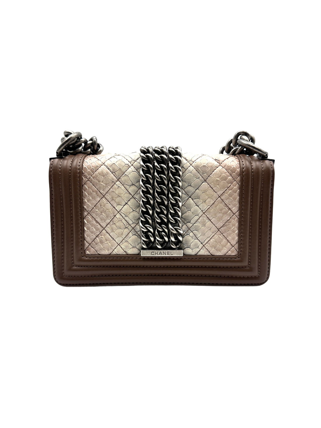 Chanel Gradient Snakeskin and Brown Leather Leboy Small Bag(17***53 ) CC913