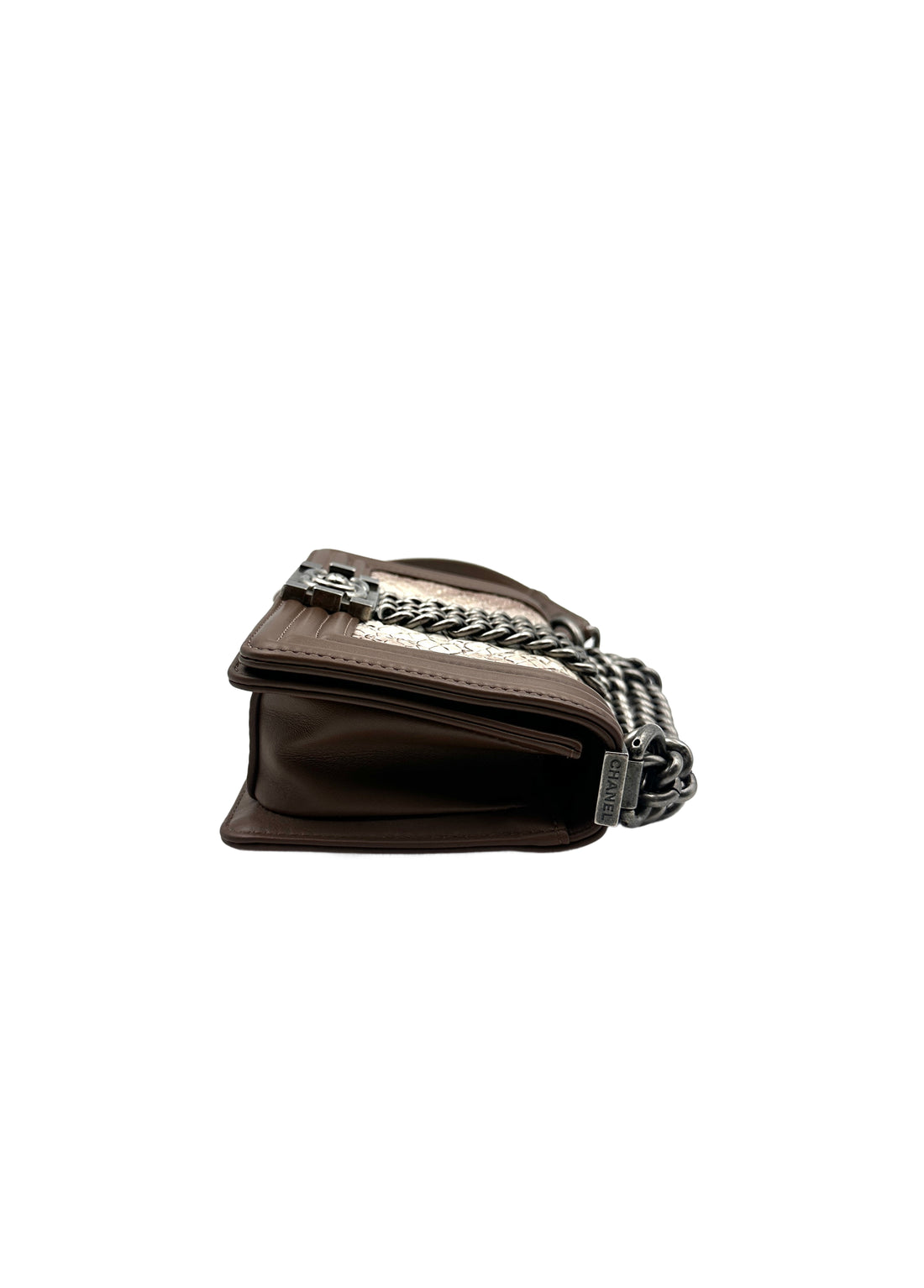 Chanel Gradient Snakeskin and Brown Leather Leboy Small Bag(17***53 ) CC913