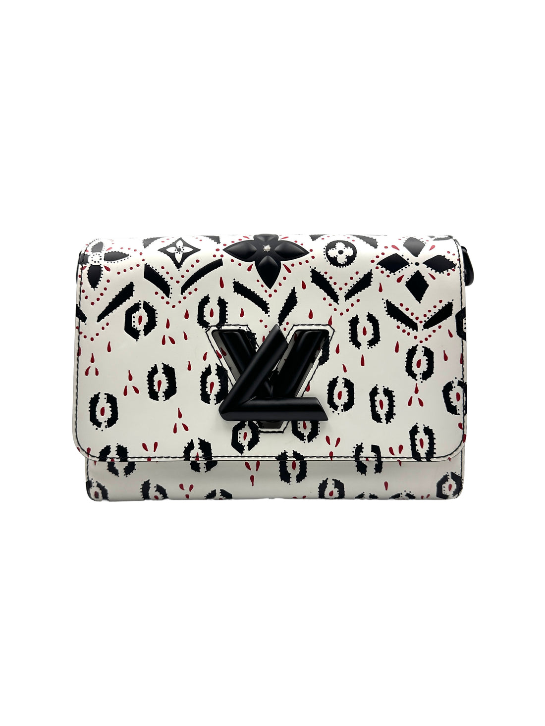 Louis Vuitton Twist MM Black and White Graphic Print Calfskin Shoulder Bag LV1411