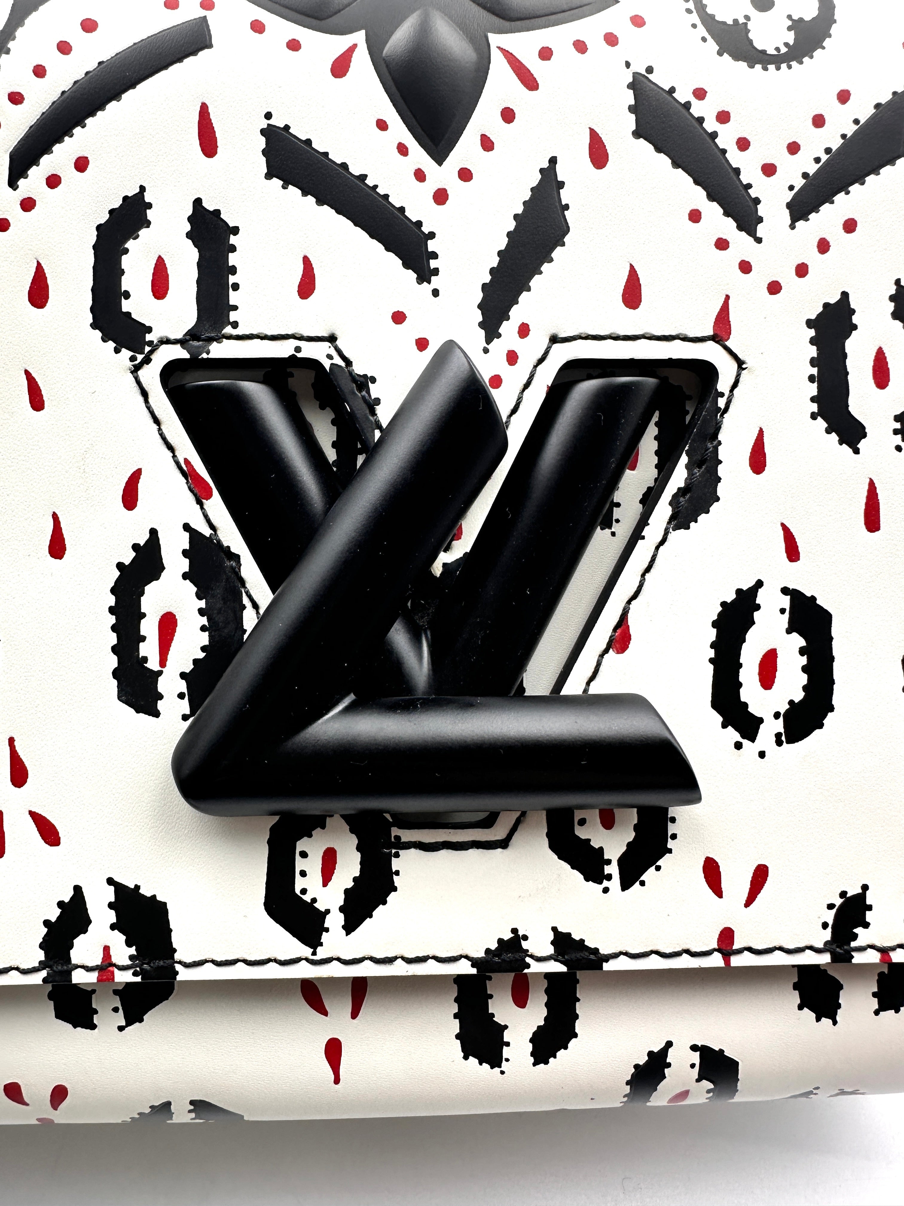 Louis Vuitton Twist MM Black and White Graphic Print Calfskin Shoulder Bag LV1411