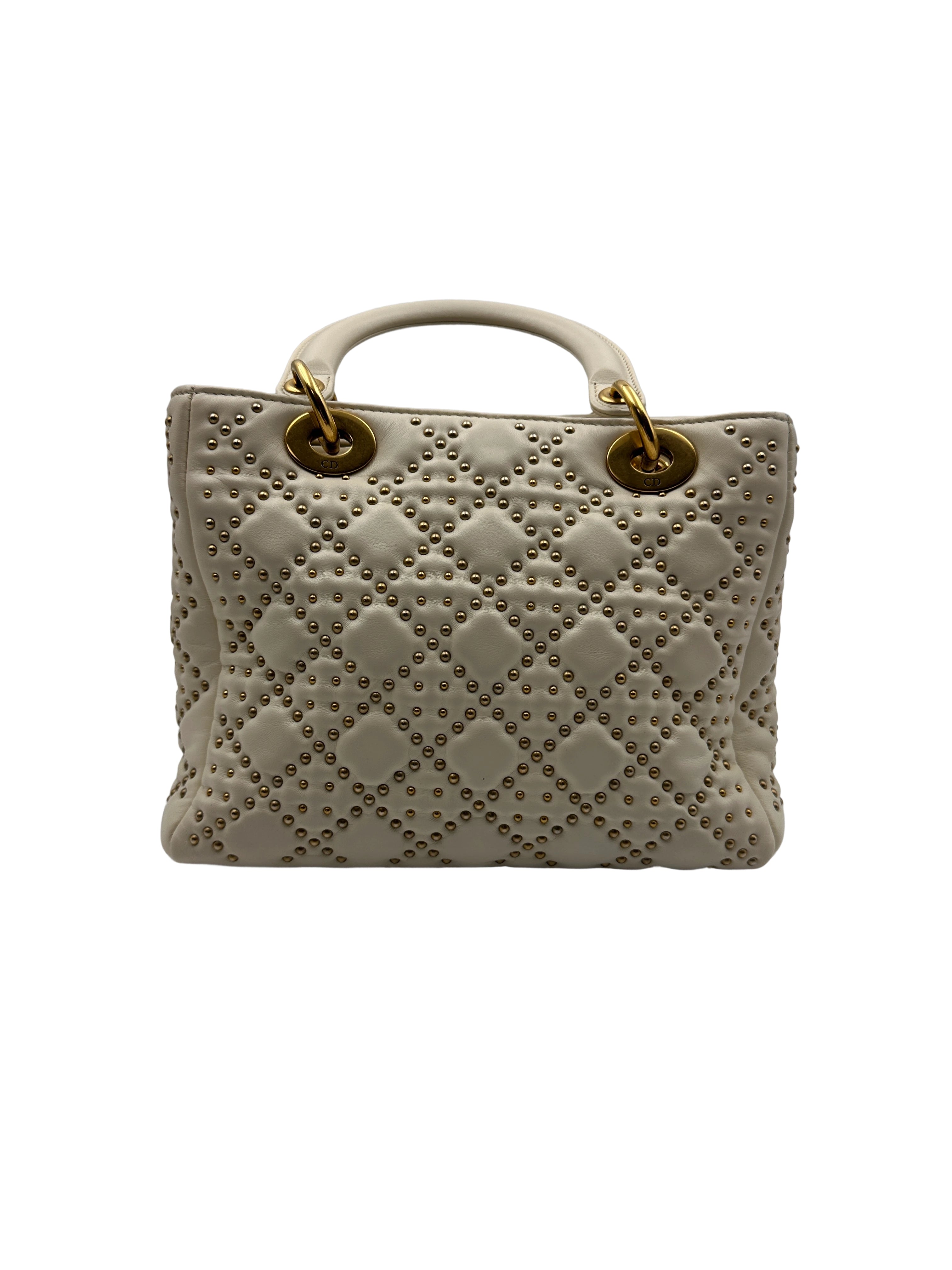 Dior White Lady Dior Bag with Gold Hardware DR349
