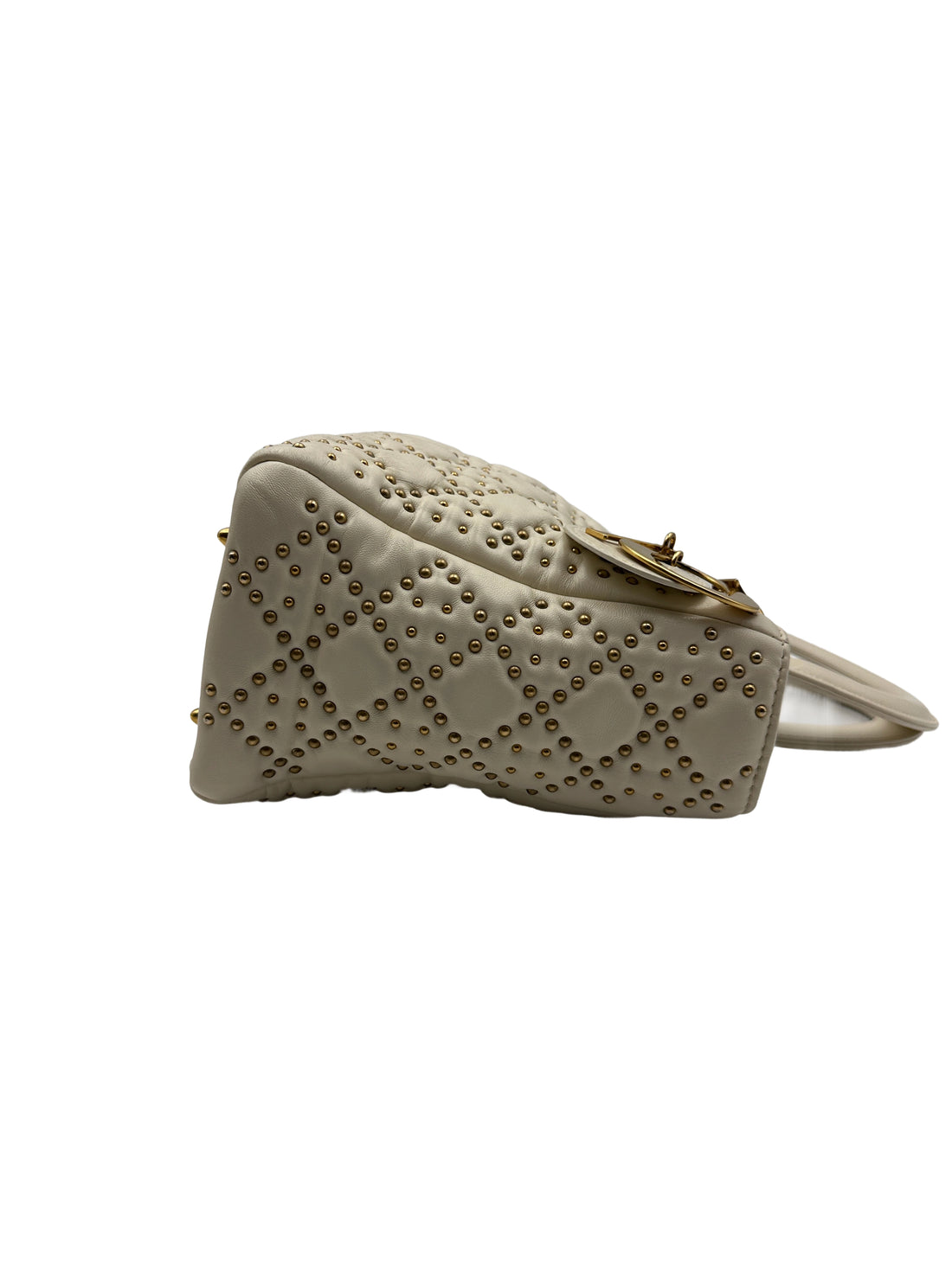 Dior White Lady Dior Bag with Gold Hardware DR349