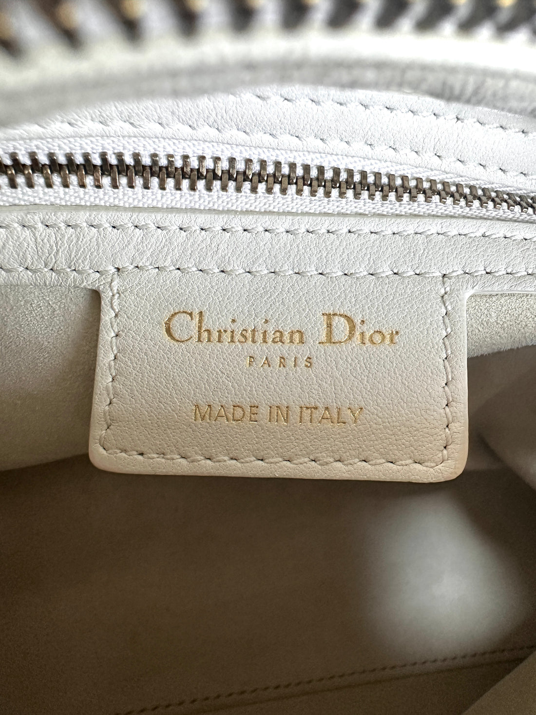 Dior White Lady Dior Bag with Gold Hardware DR349