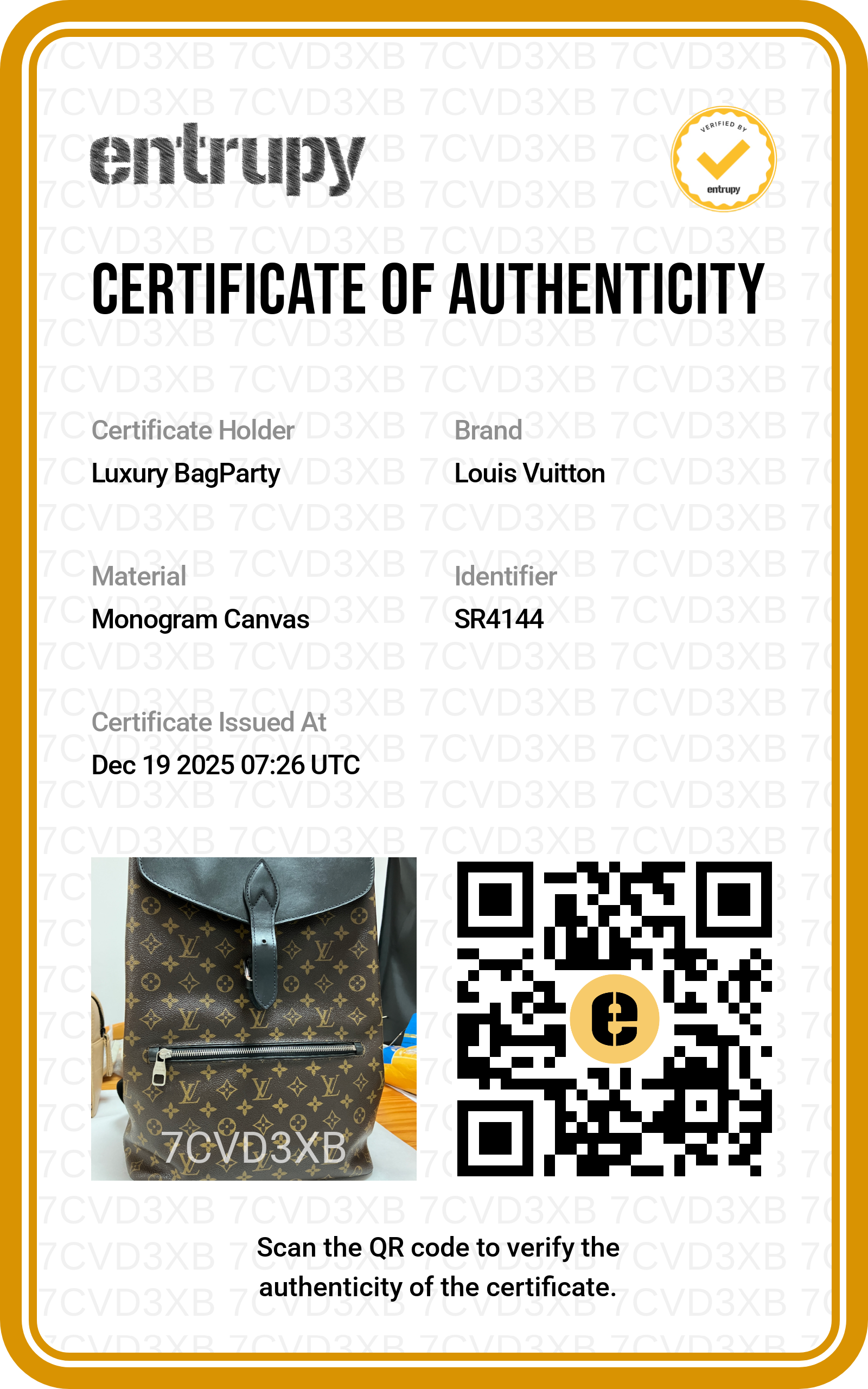 Louis Vuitton Palk Monogram Black Backpack LV1413