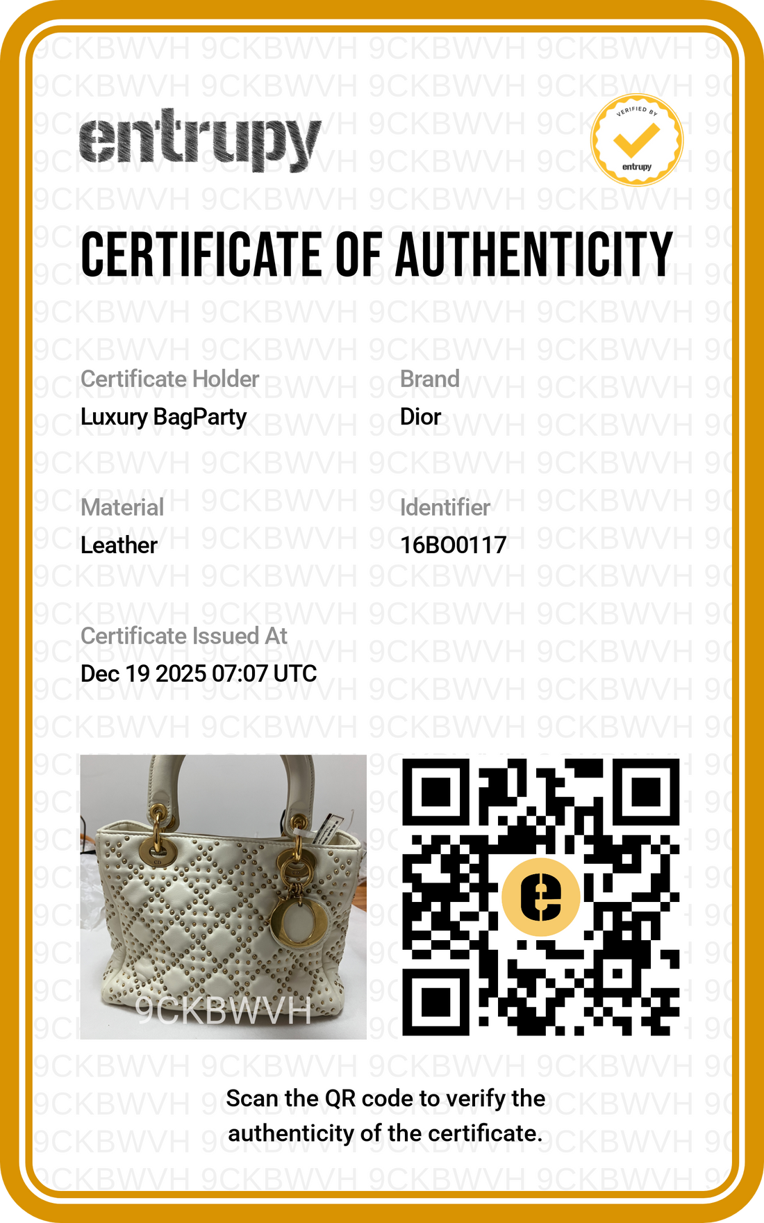 Dior White Lady Dior Bag with Gold Hardware DR349