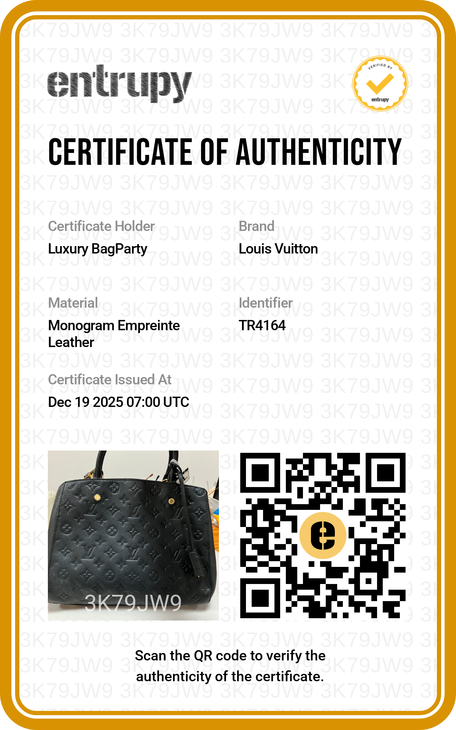 Louis Vuitton Black and Gold Monogram Medium Bag LV1414