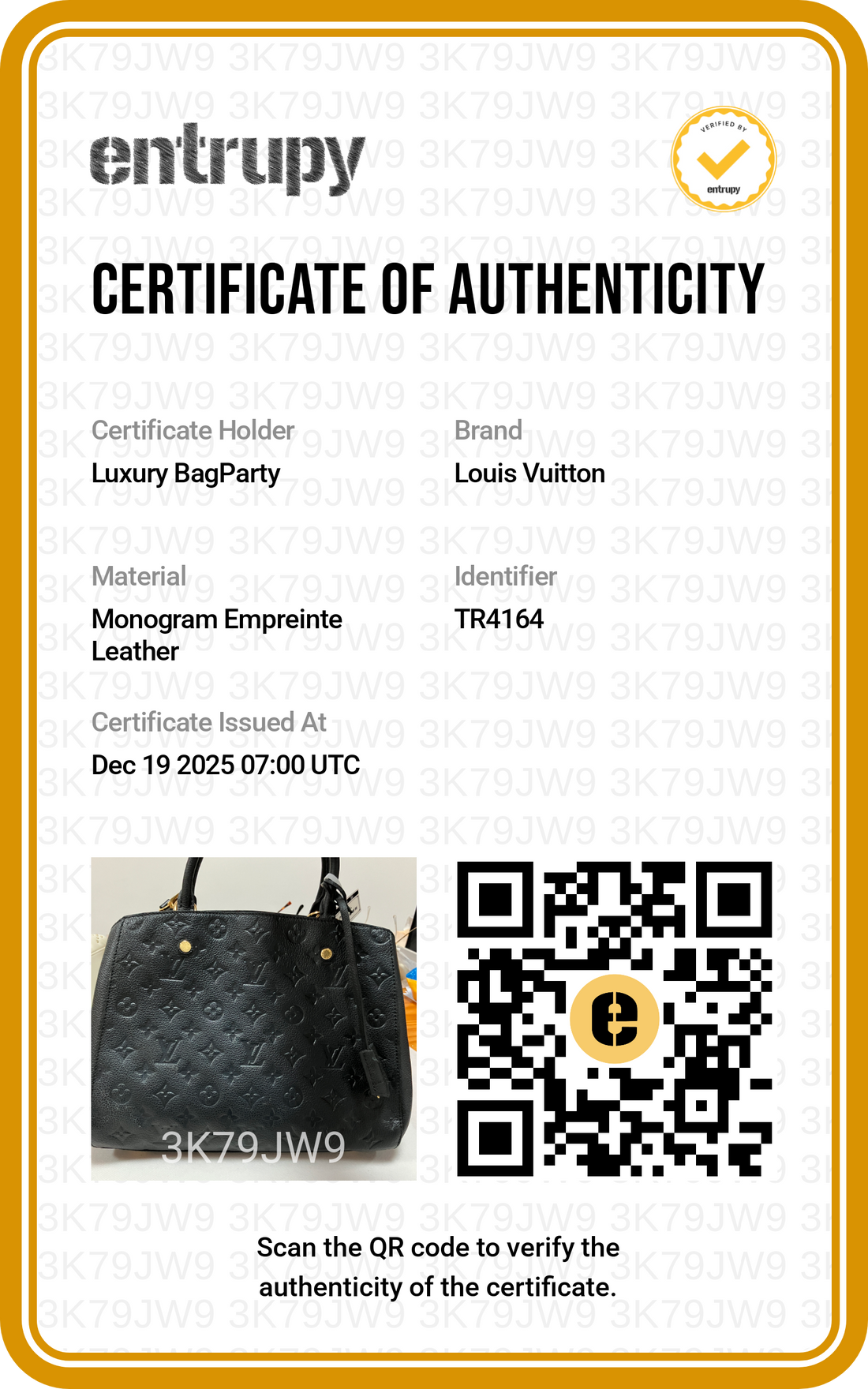 Louis Vuitton Black and Gold Monogram Medium Bag LV1414