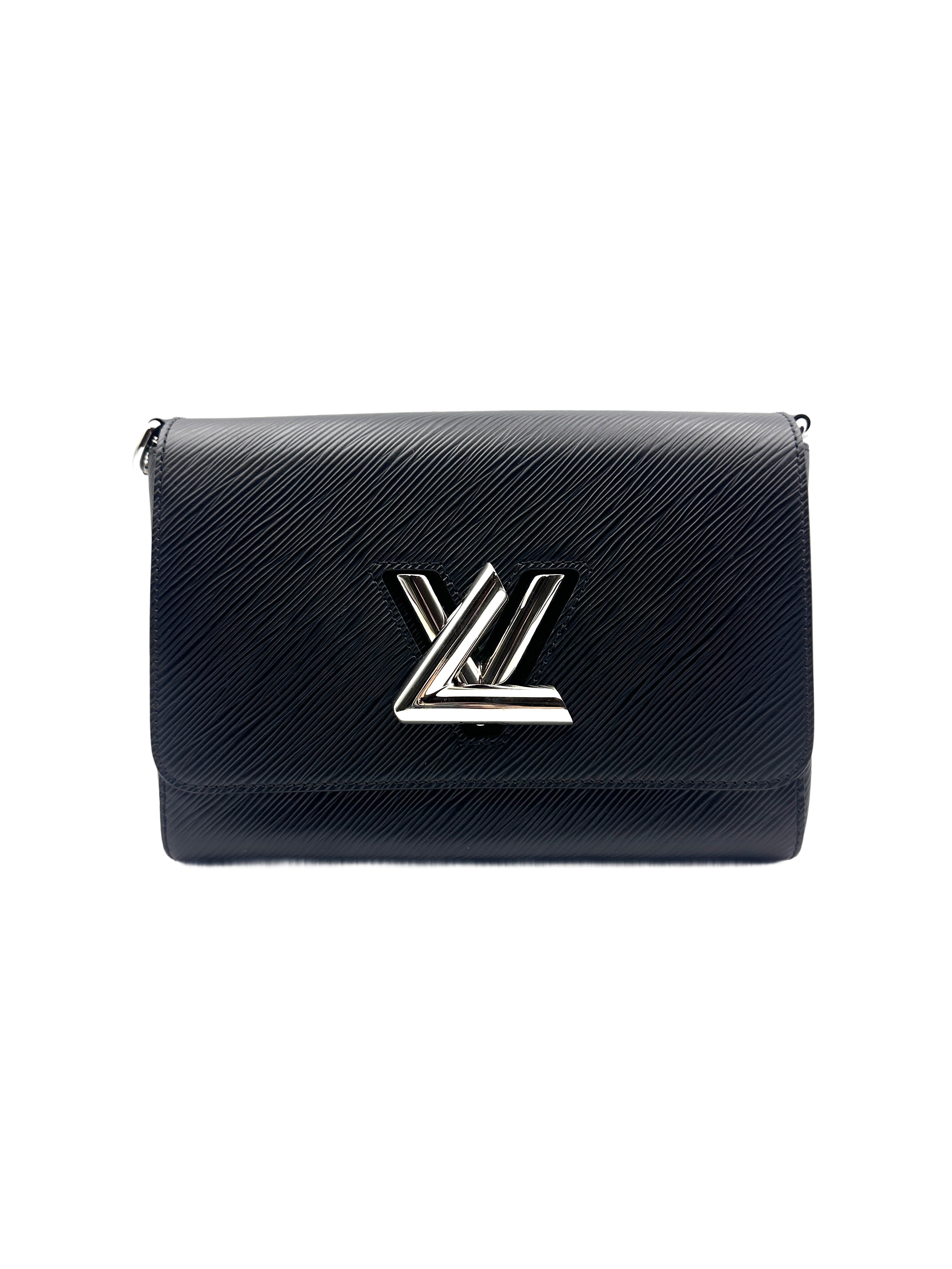 LV Wavy Pattern Medium Twist Chain Bag in Black LV1417