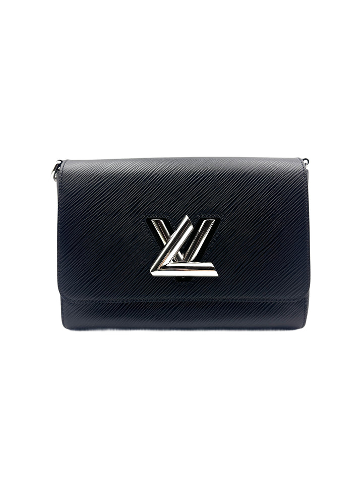 LV Wavy Pattern Medium Twist Chain Bag in Black LV1417