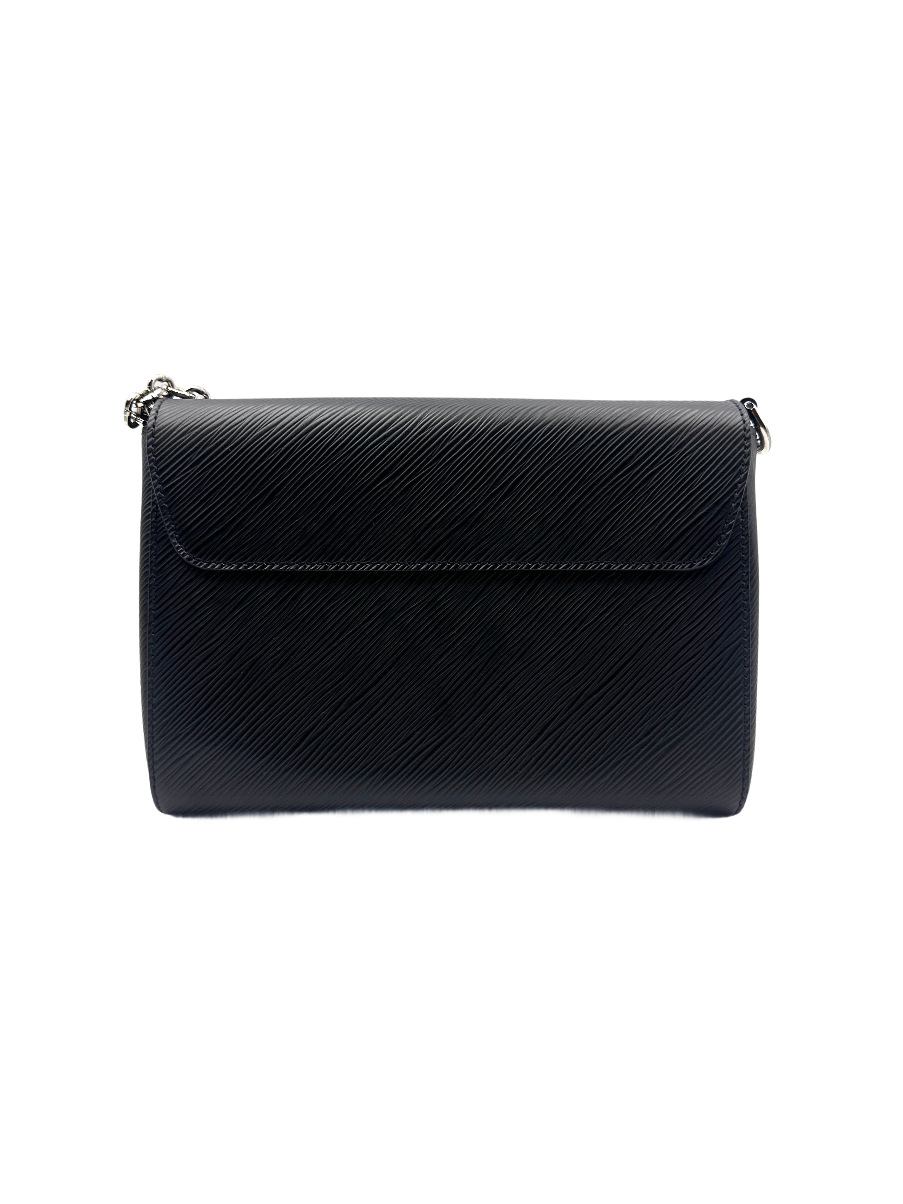LV Wavy Pattern Medium Twist Chain Bag in Black LV1417