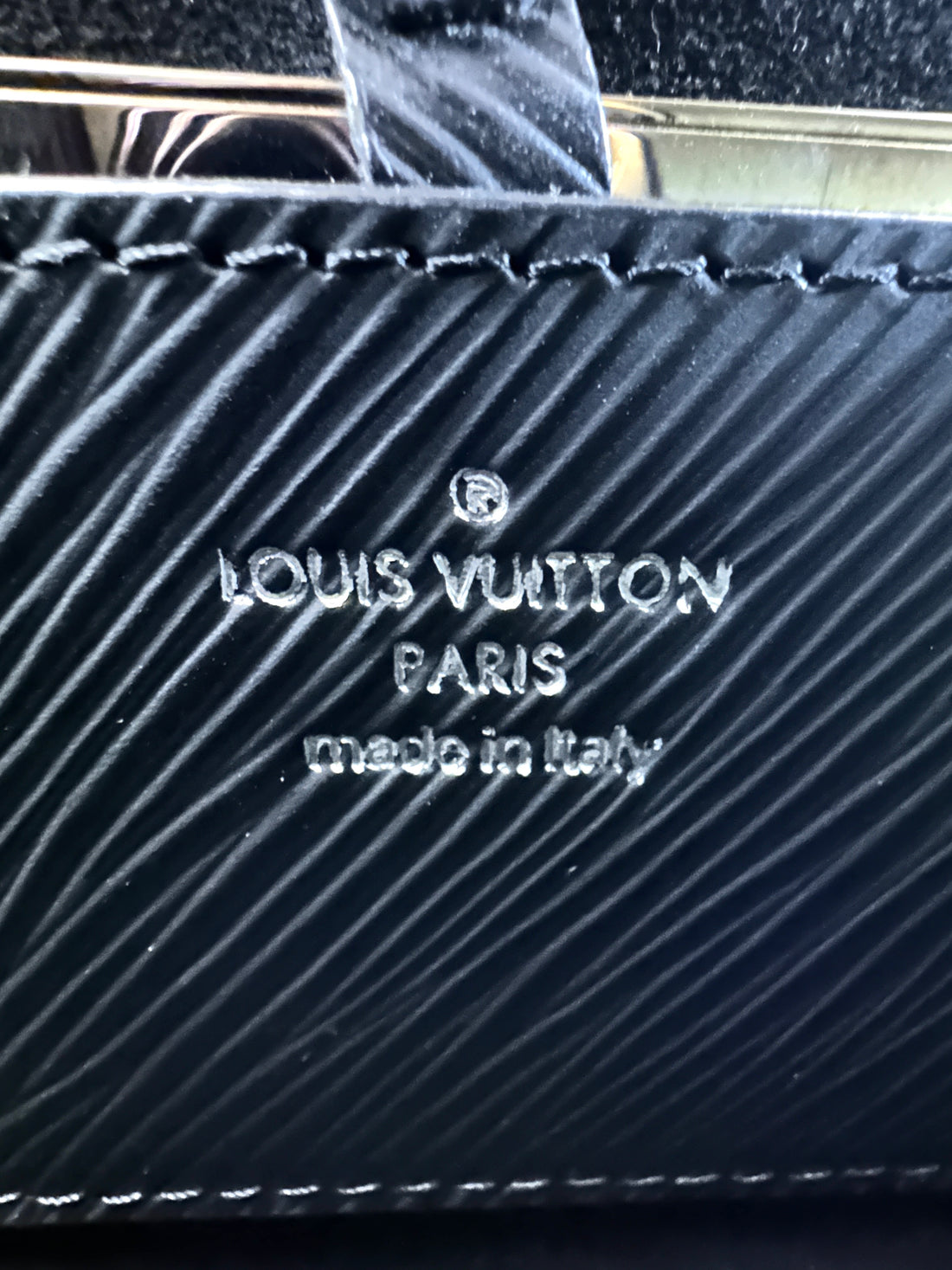 LV Wavy Pattern Medium Twist Chain Bag in Black LV1417