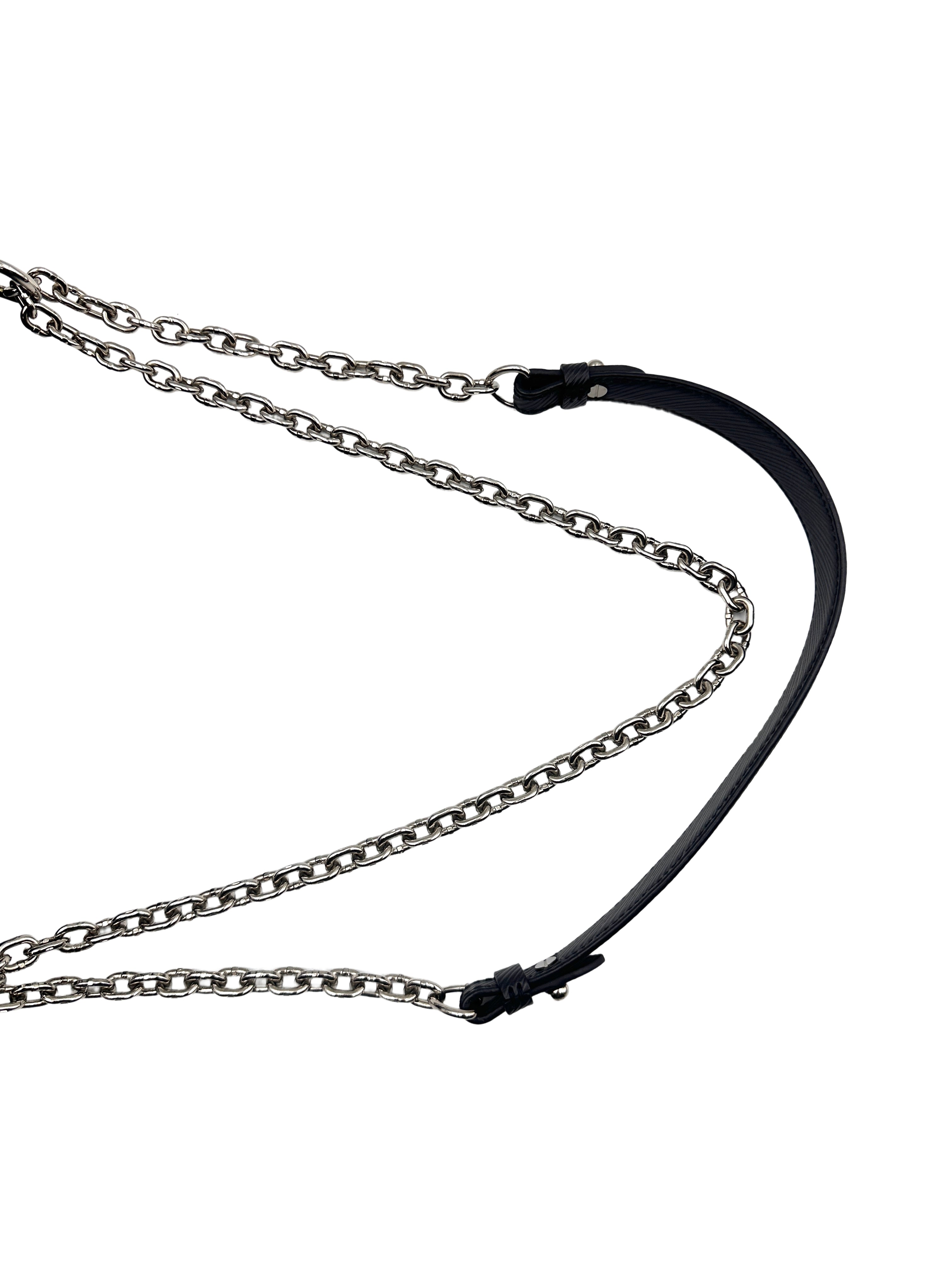 LV Wavy Pattern Medium Twist Chain Bag in Black LV1417