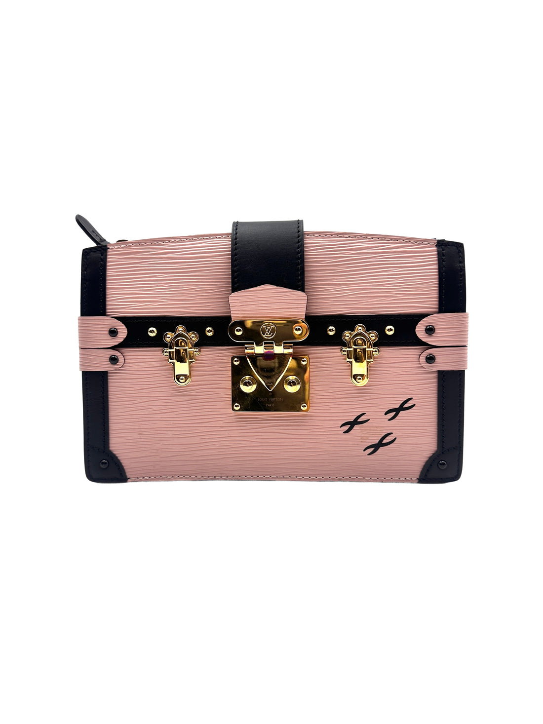 Louis Vuitton Epi Trunk Clutch Rose Ballerine Shouder Bag LV1421