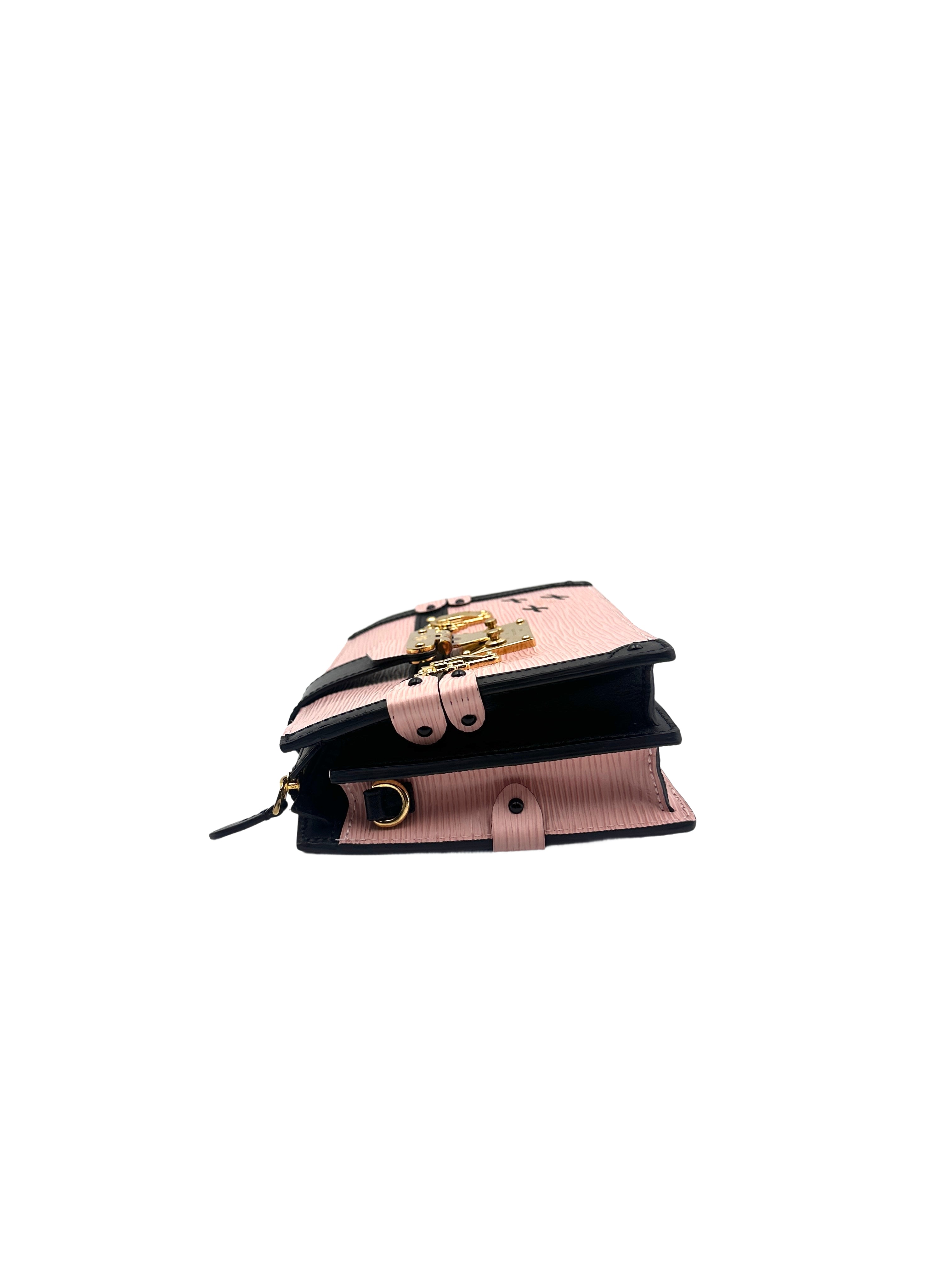 Louis Vuitton Epi Trunk Clutch Rose Ballerine Shouder Bag LV1421