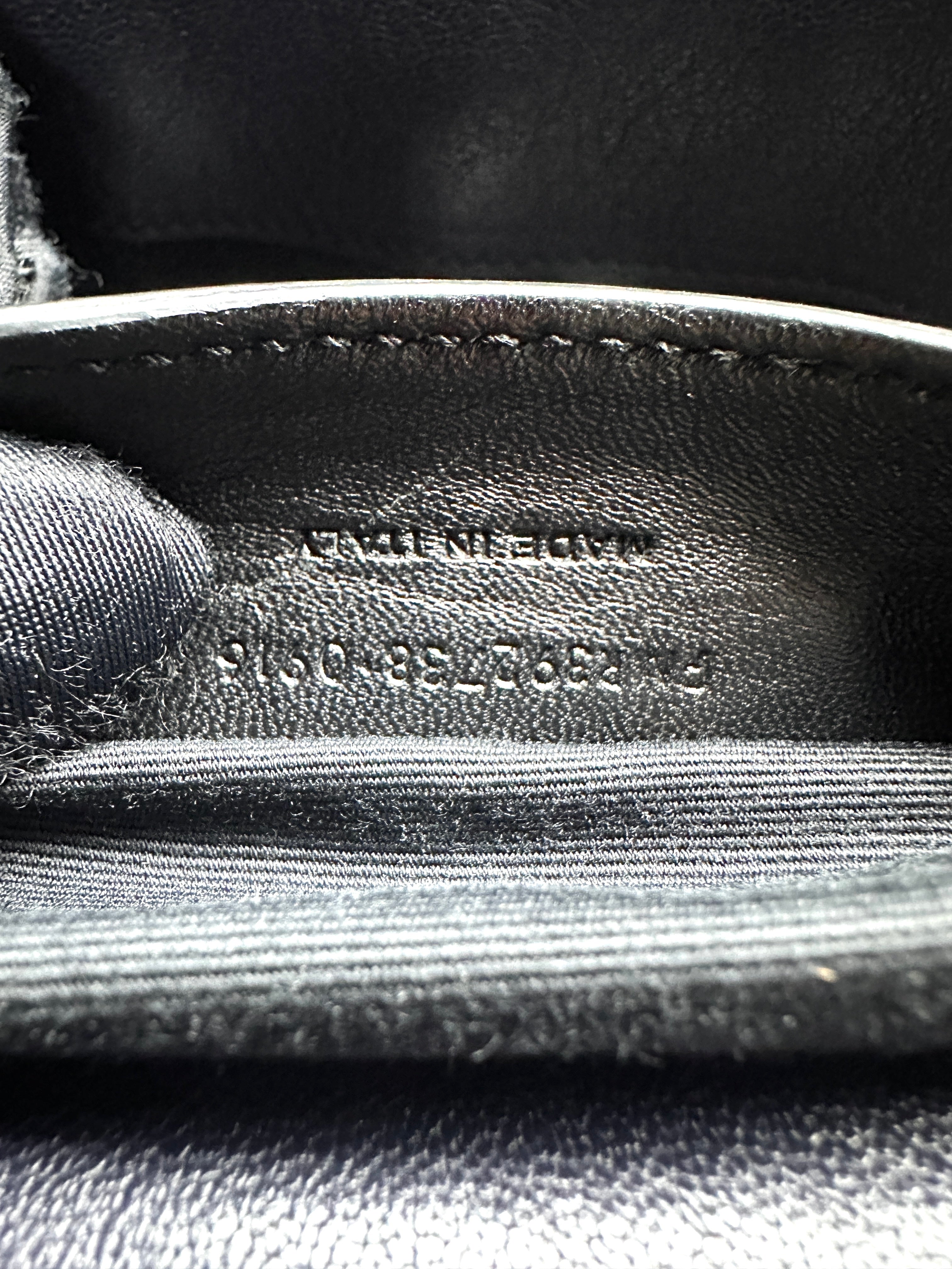 YSL College Large Full Leather V-Stitch Flap Bag in Dark Blue SL145
