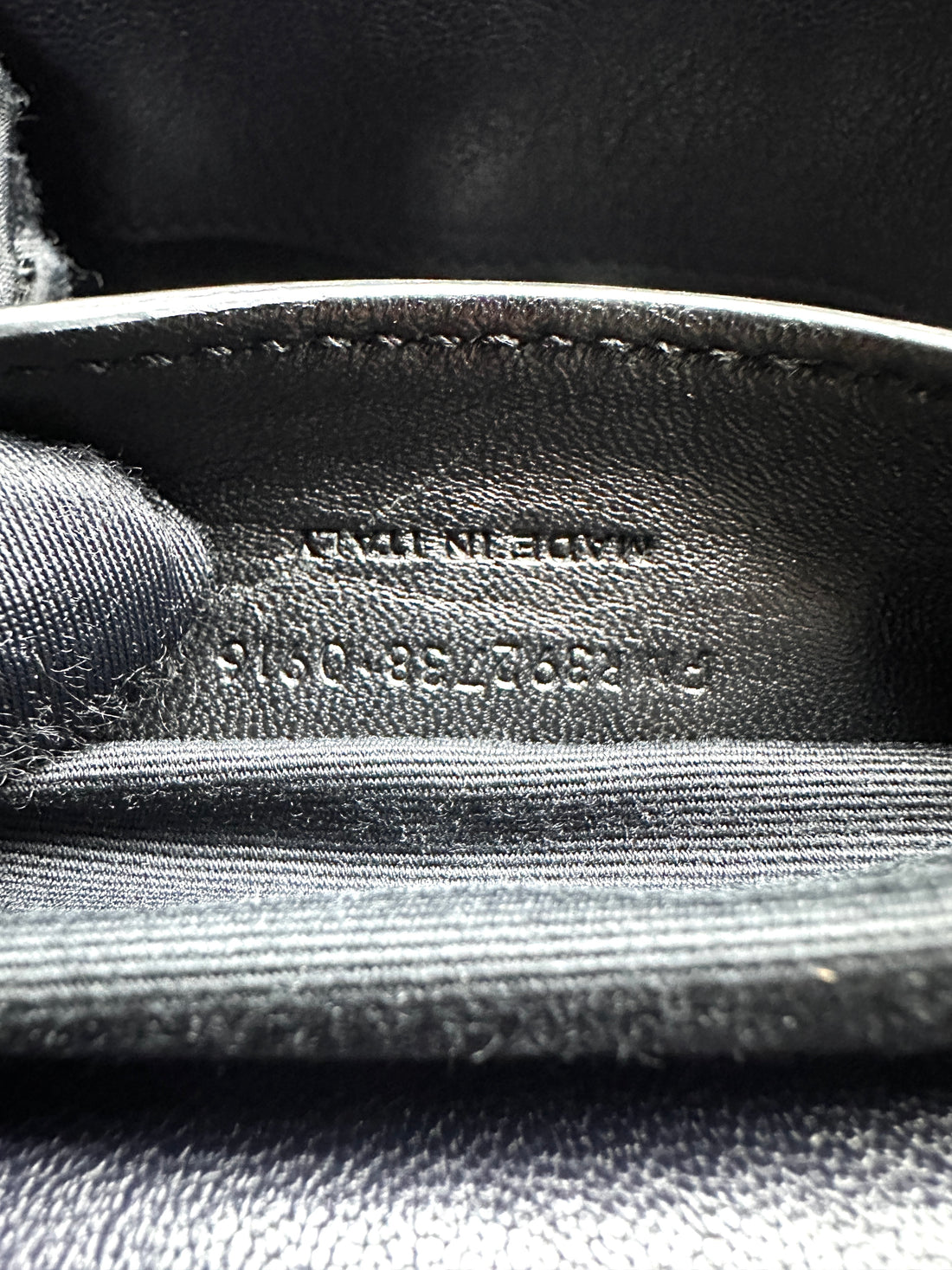 YSL College Large Full Leather V-Stitch Flap Bag in Dark Blue SL145
