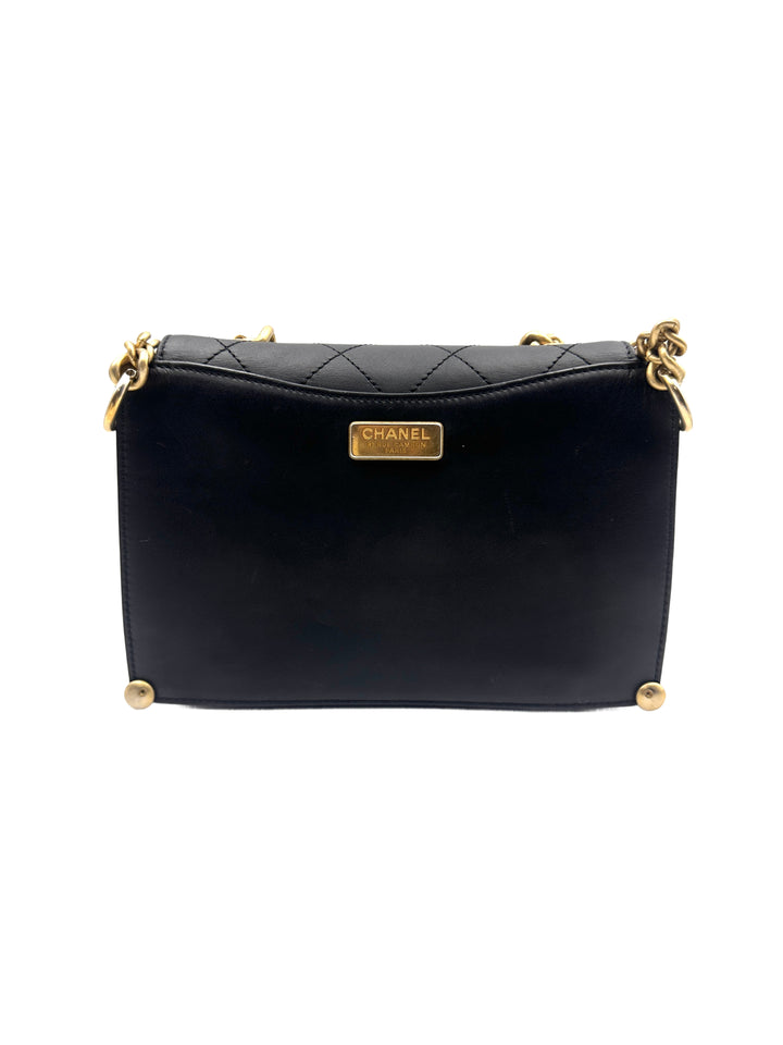 Chanel Square Pouch Leather Tote/Crossbody Bag - Cuban Metropolis Black Gold (26***91) CC922