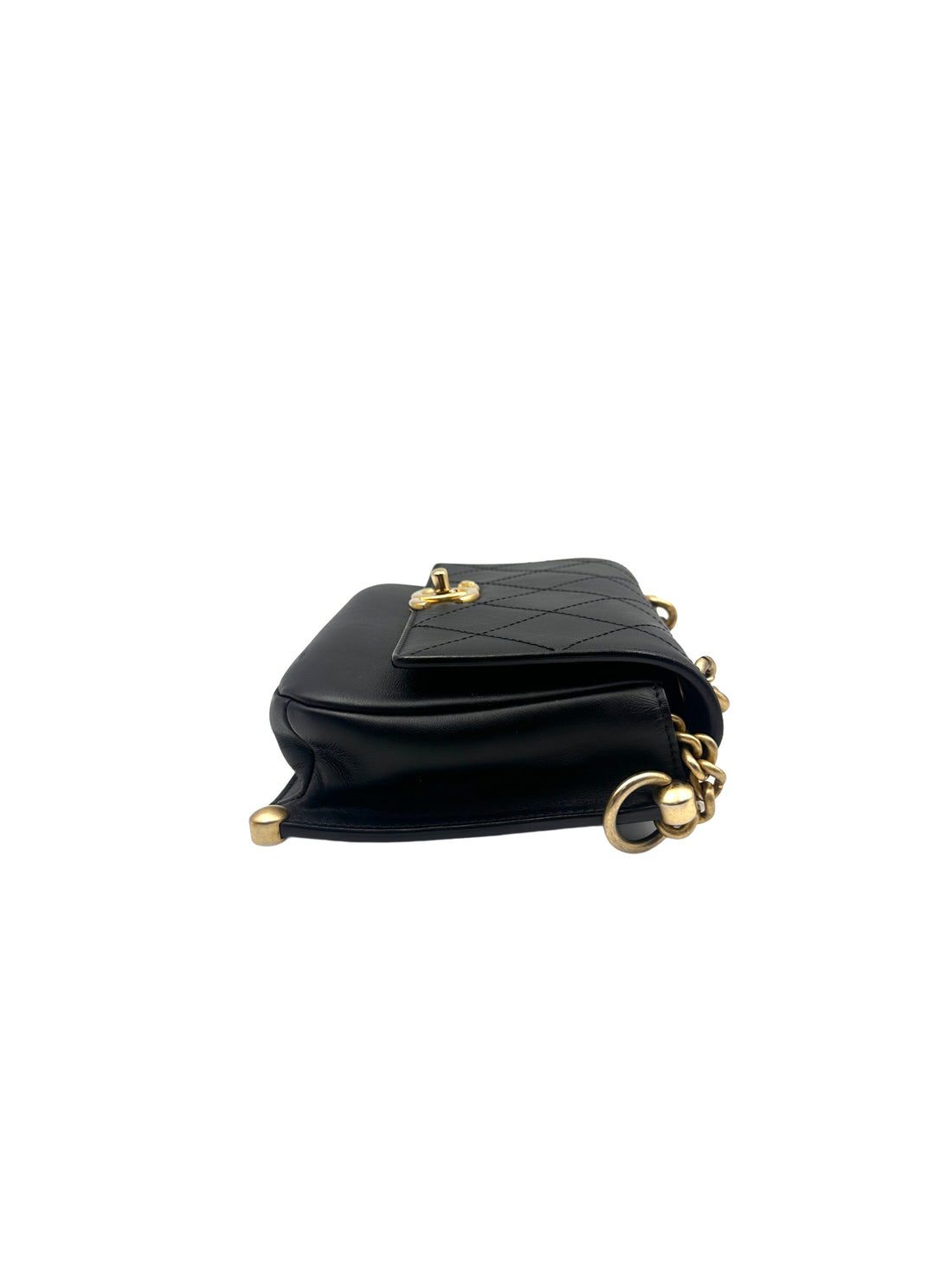 Chanel Square Pouch Leather Tote/Crossbody Bag - Cuban Metropolis Black Gold (26***91) CC922