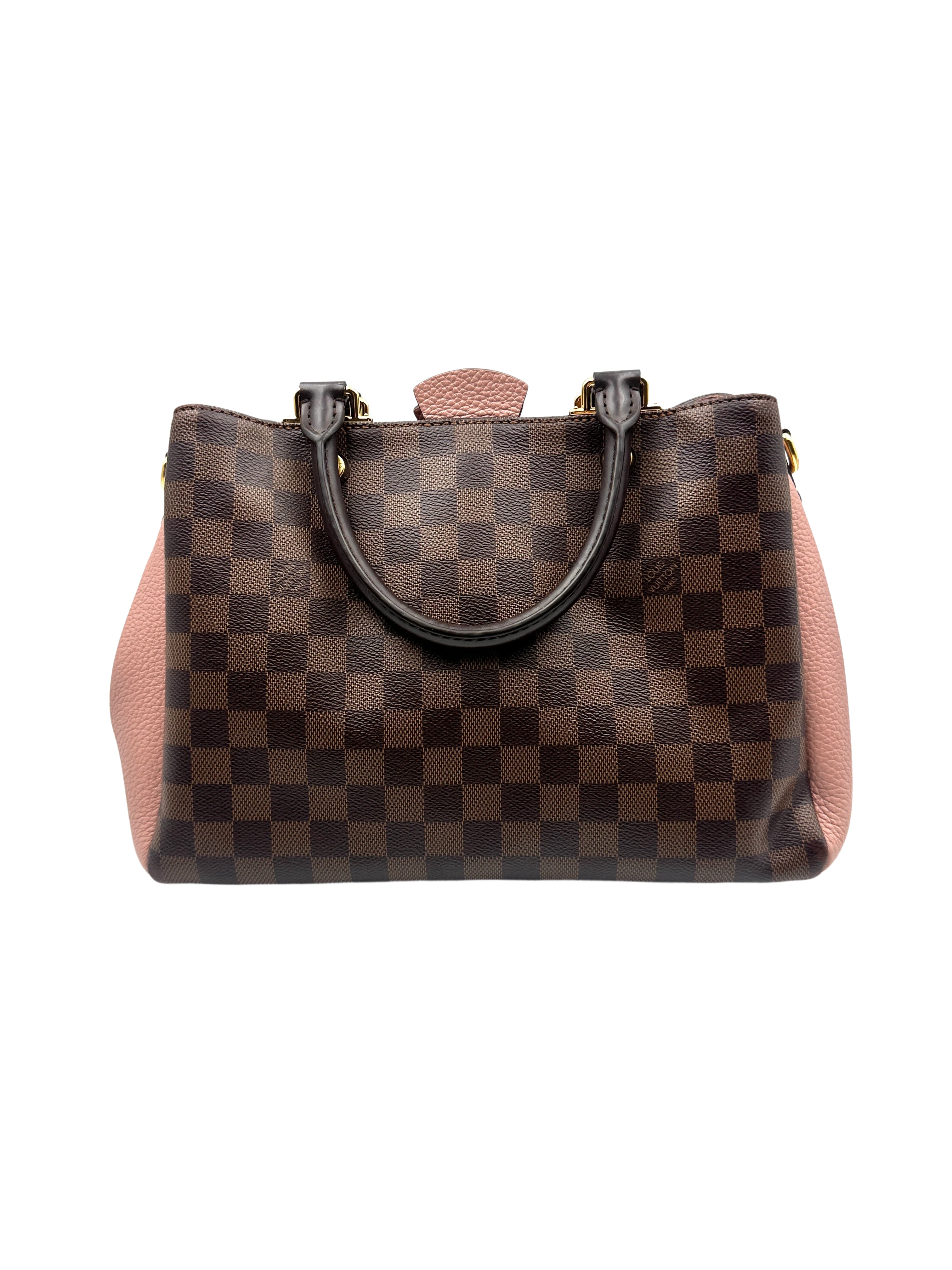Louis Vuitton Brittany Checkered Wooden Handle Bag in Magnolia Pink LV1415