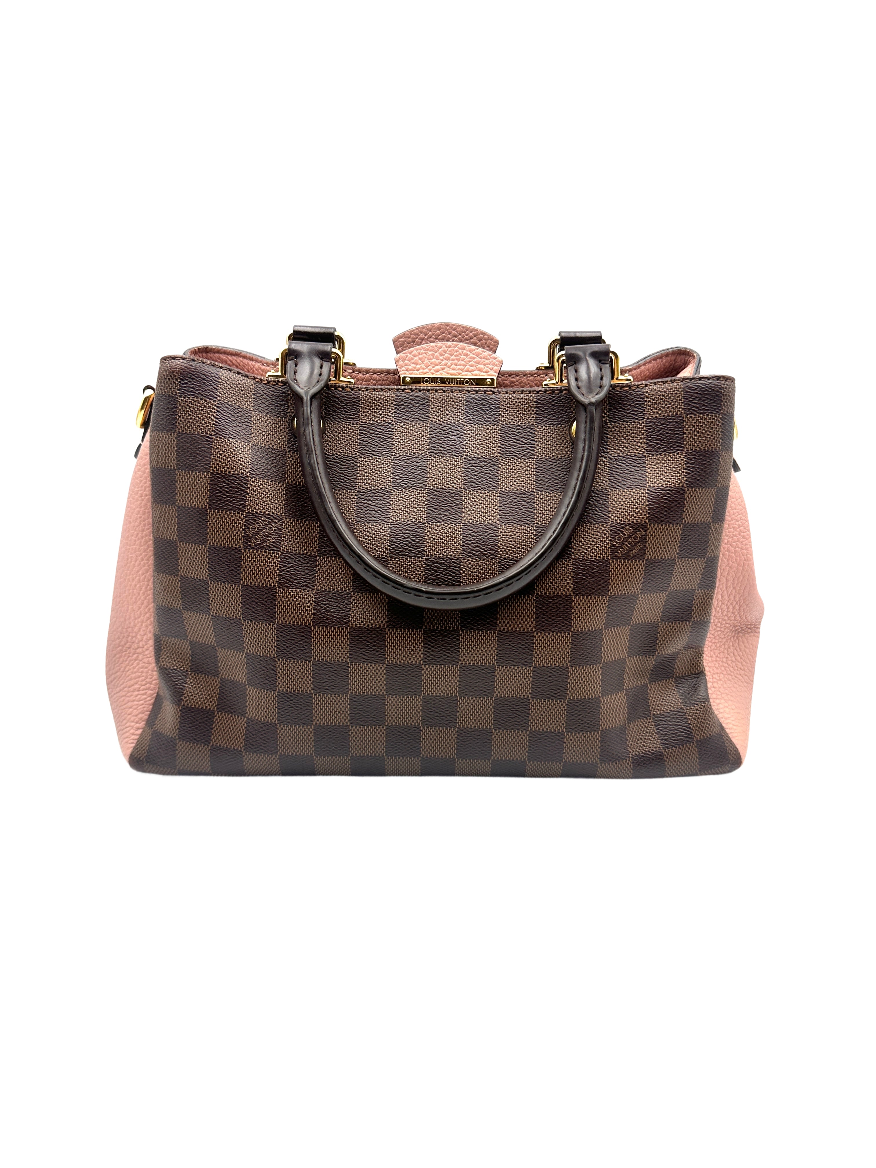 Louis Vuitton Brittany Checkered Wooden Handle Bag in Magnolia Pink LV1415