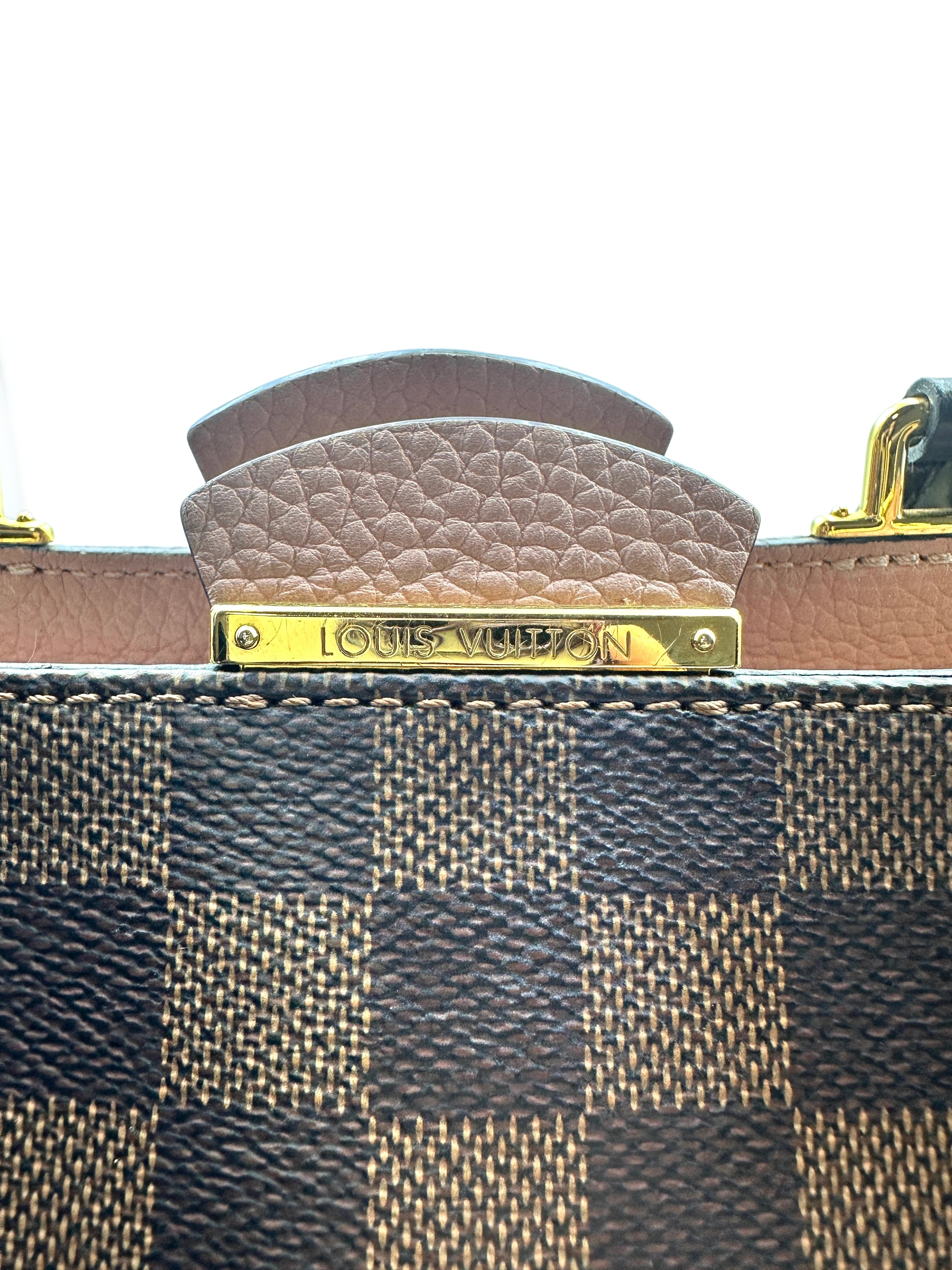 Louis Vuitton Brittany Checkered Wooden Handle Bag in Magnolia Pink LV1415