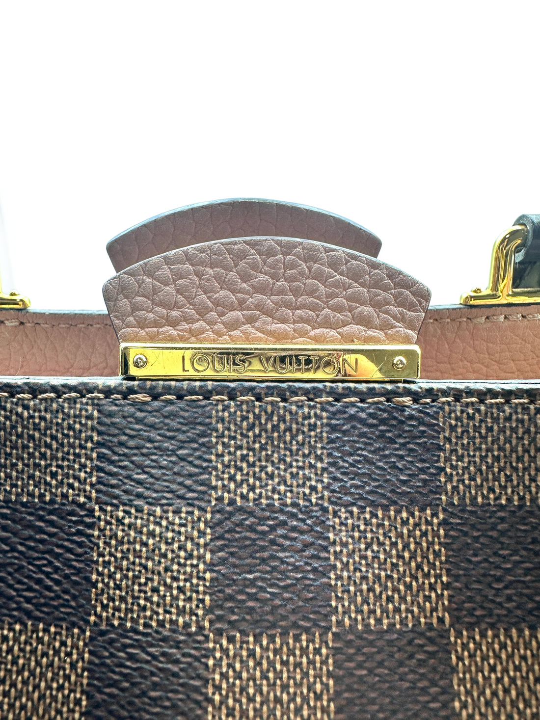Louis Vuitton Brittany Checkered Wooden Handle Bag in Magnolia Pink LV1415