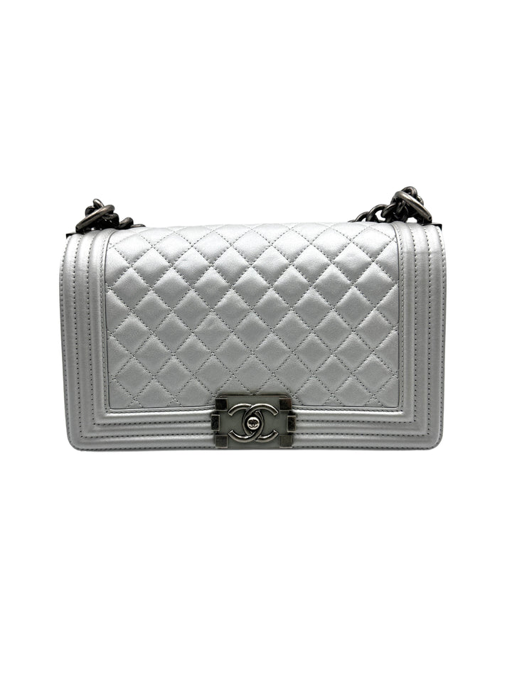 Chanel Lambskin Medium LeBoy Bag Silver (20***23) CC919