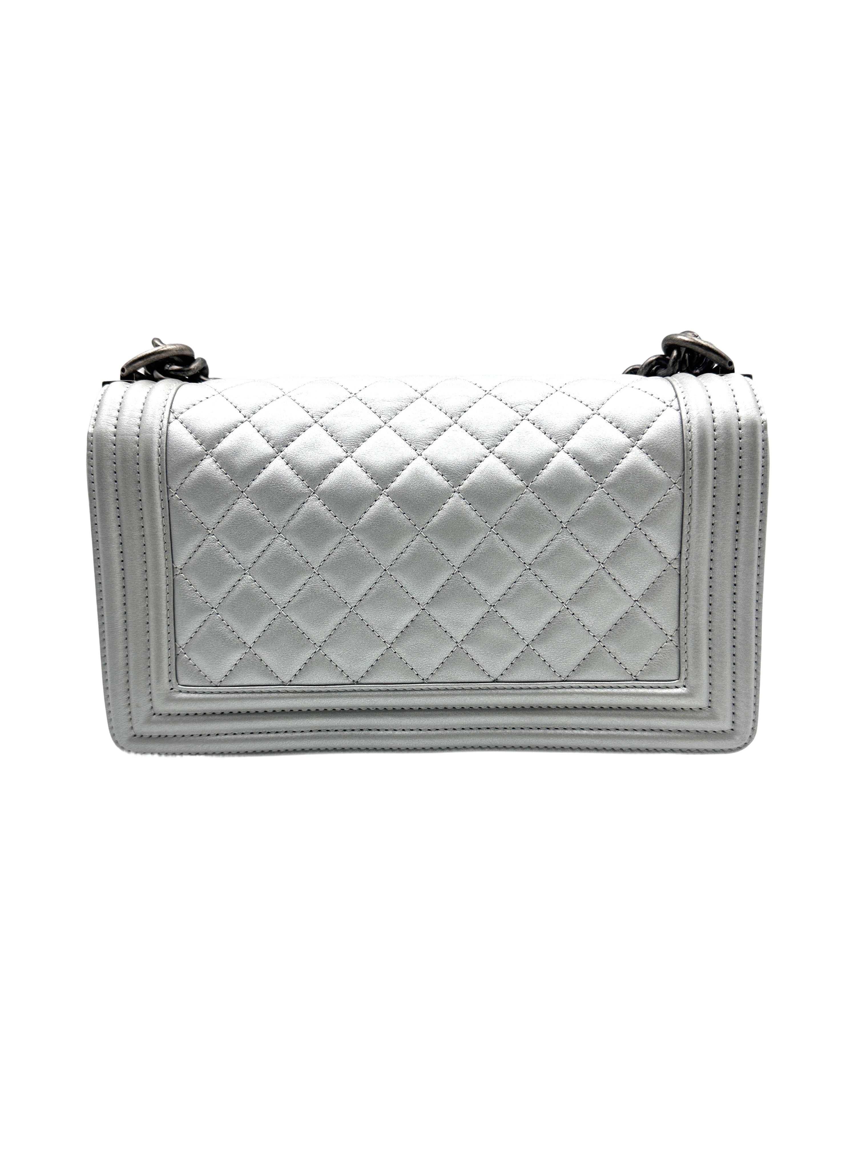 Chanel Lambskin Medium LeBoy Bag Silver (20***23) CC919
