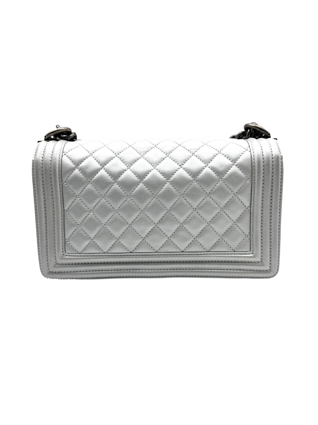Chanel Lambskin Medium LeBoy Bag Silver (20***23) CC919