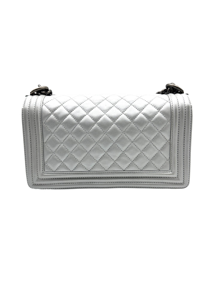 Chanel Lambskin Medium LeBoy Bag Silver (20***23) CC919