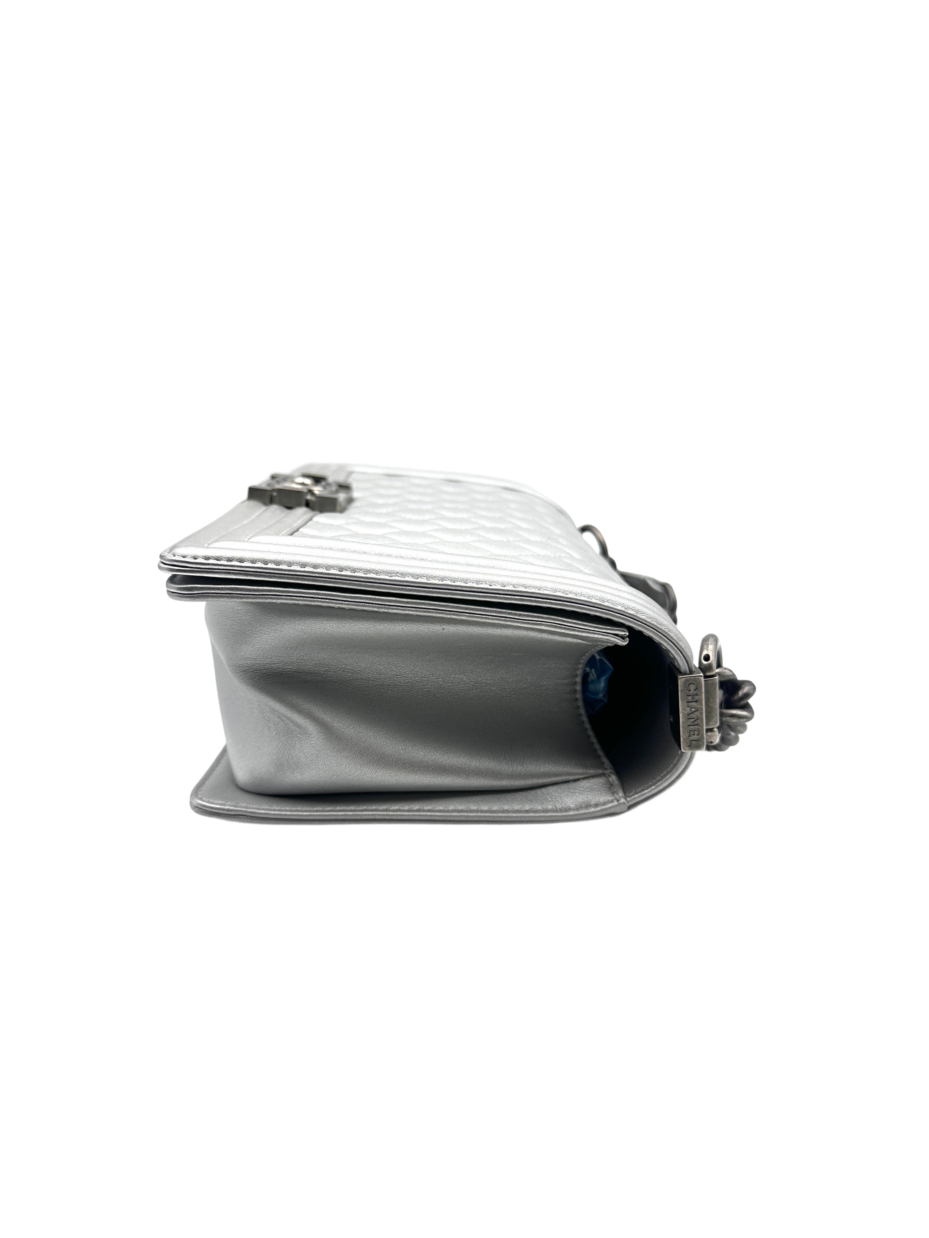 Chanel Lambskin Medium LeBoy Bag Silver (20***23) CC919