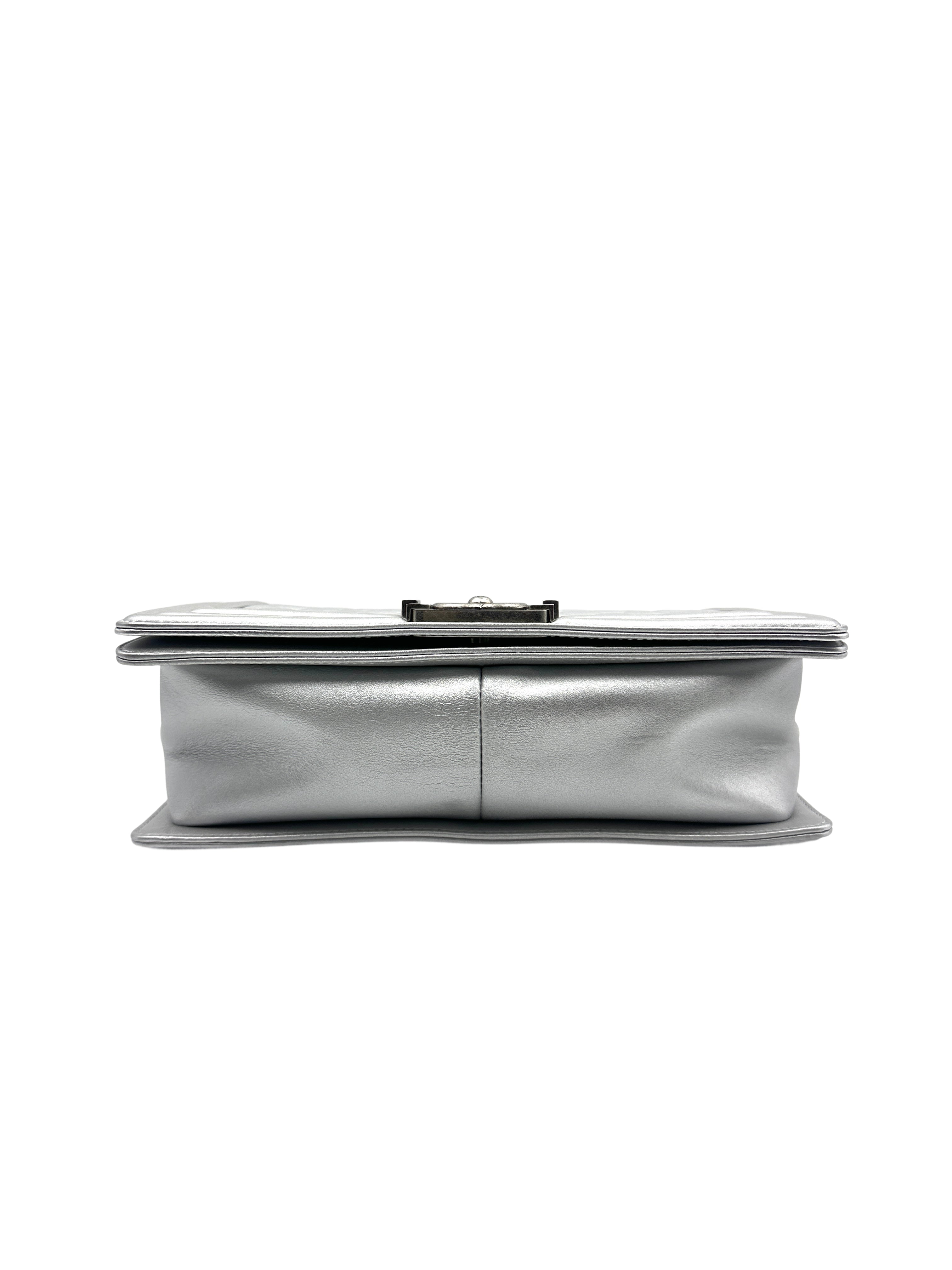Chanel Lambskin Medium LeBoy Bag Silver (20***23) CC919