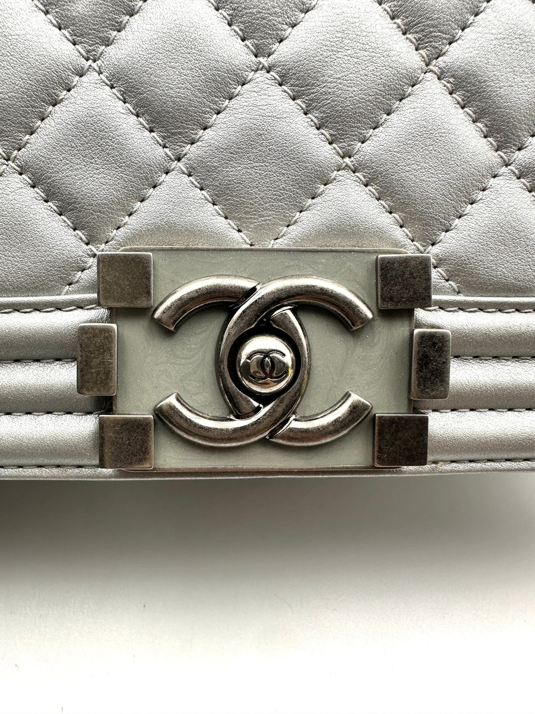 Chanel Lambskin Medium LeBoy Bag Silver (20***23) CC919