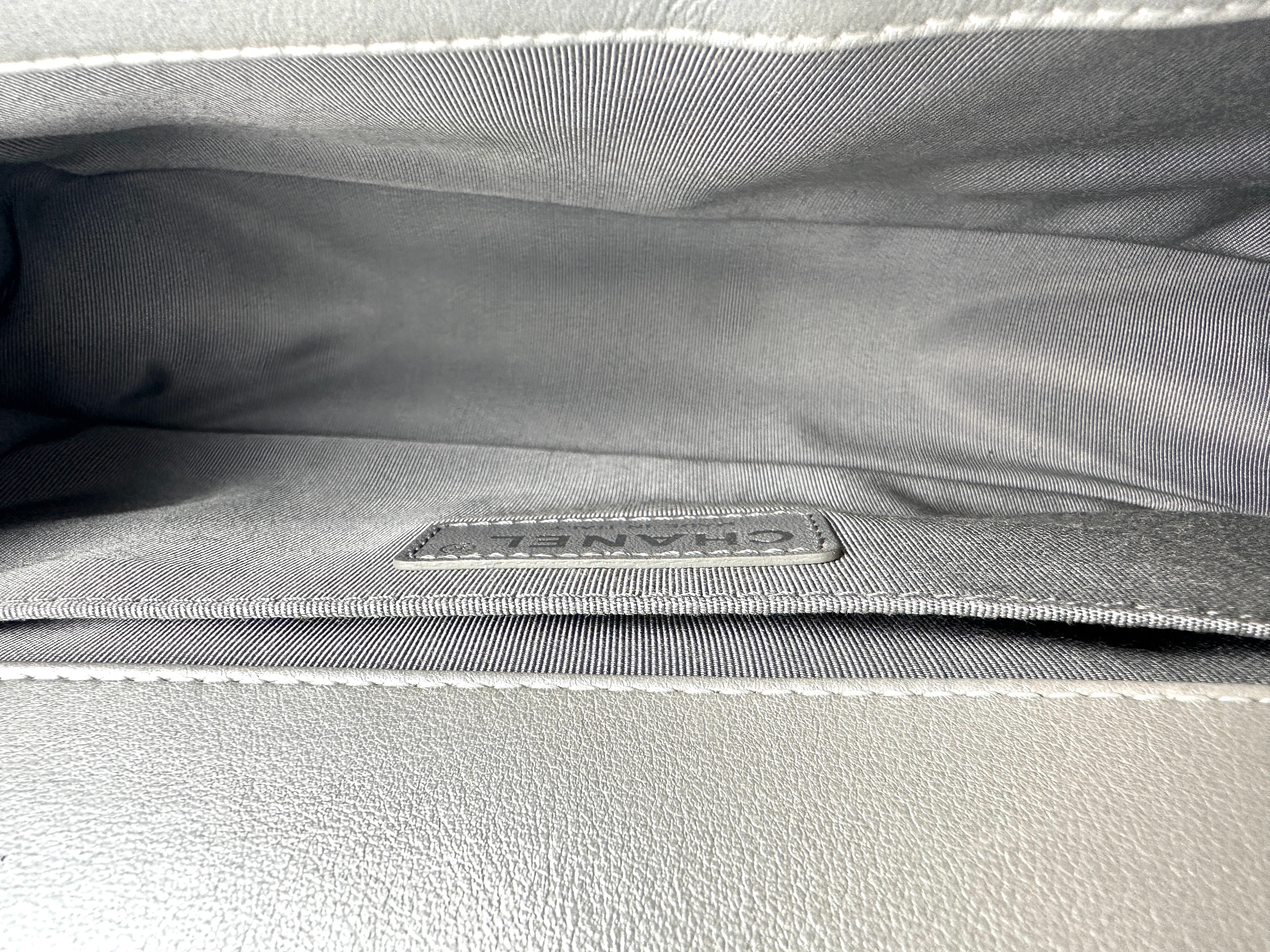 Chanel Lambskin Medium LeBoy Bag Silver (20***23) CC919