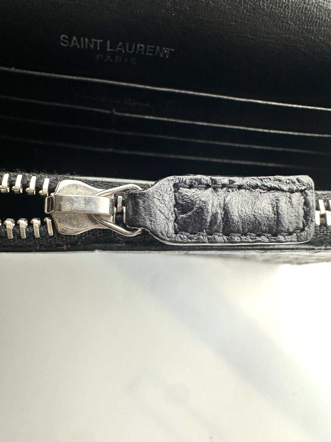 YSL Kate Crocodile Embossed Leather Small Size Chain Bag with a Silver-Tone Tassel  SL144