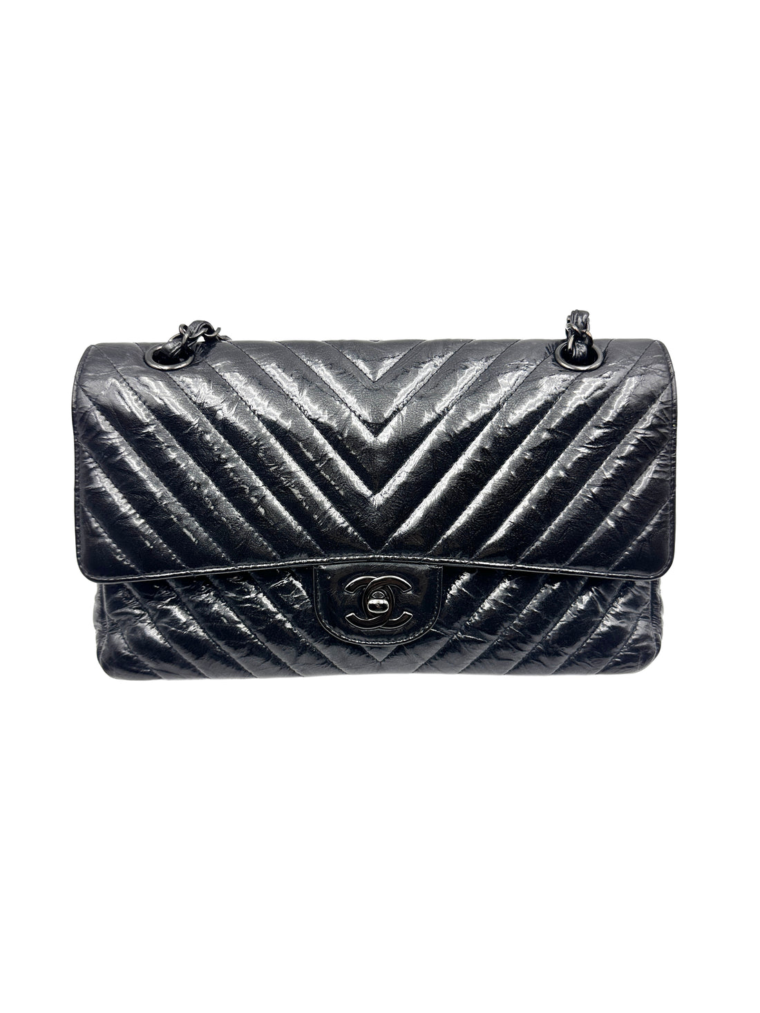 Chanel CF So Black V-Stitch Cowhide Bag (25***17) CC923
