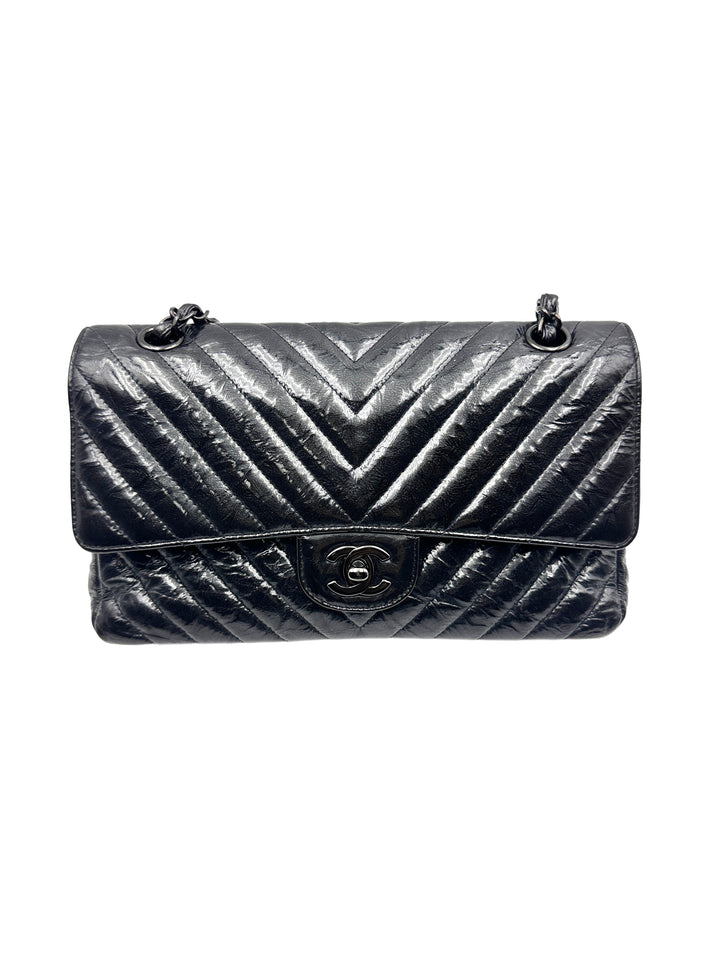 Chanel CF So Black V-Stitch Cowhide Bag (25***17) CC923