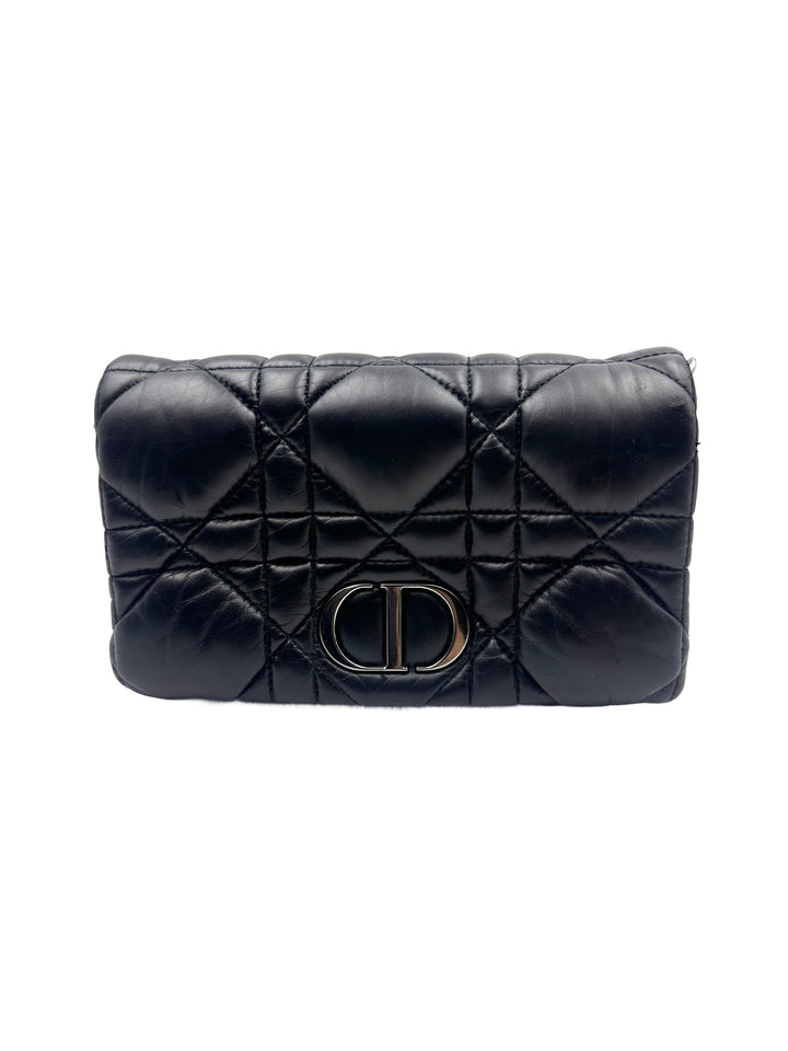 Dior Black Caro WOC Canvas Chain Bag DR350