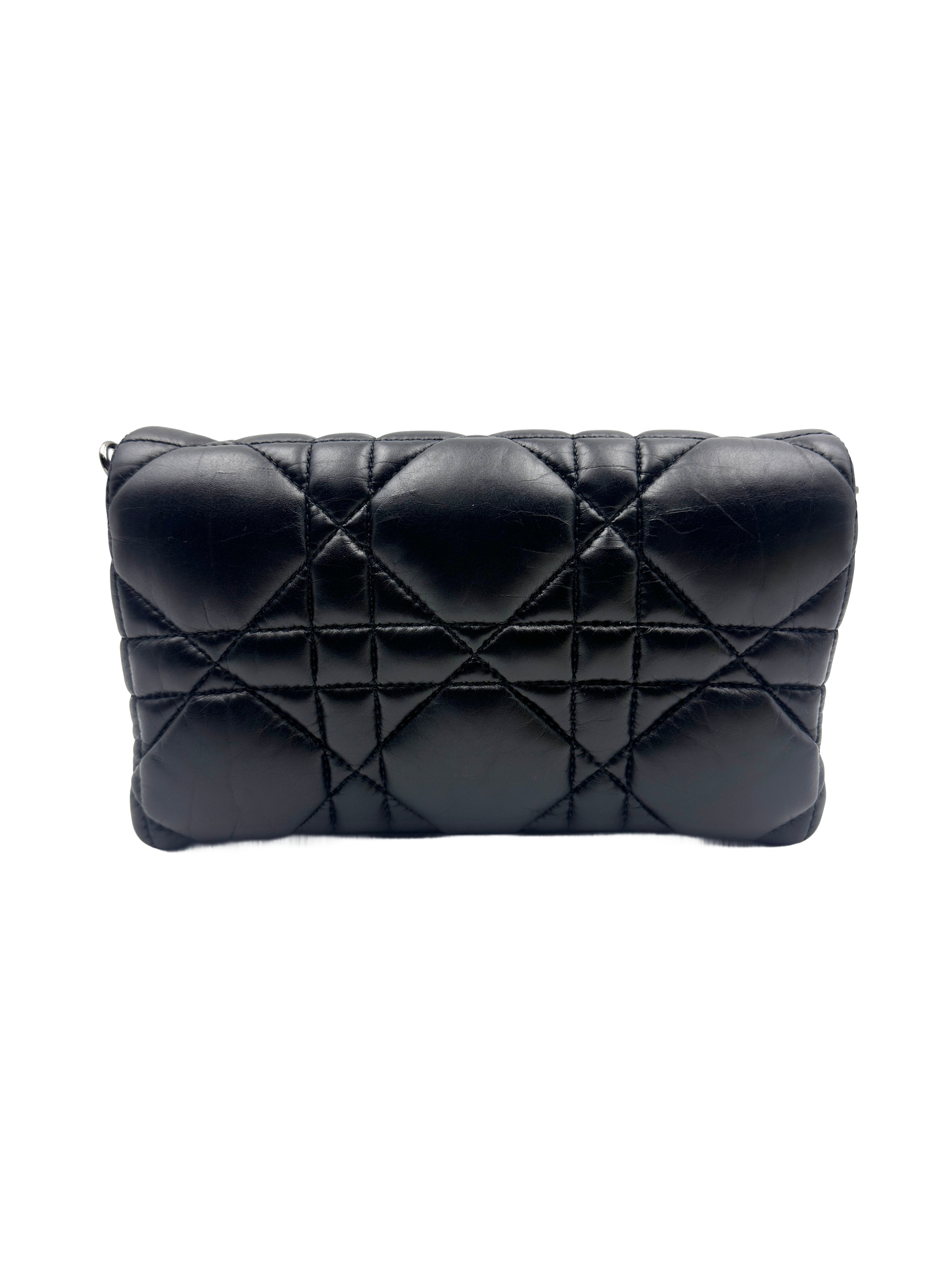 Dior Black Caro WOC Canvas Chain Bag DR350