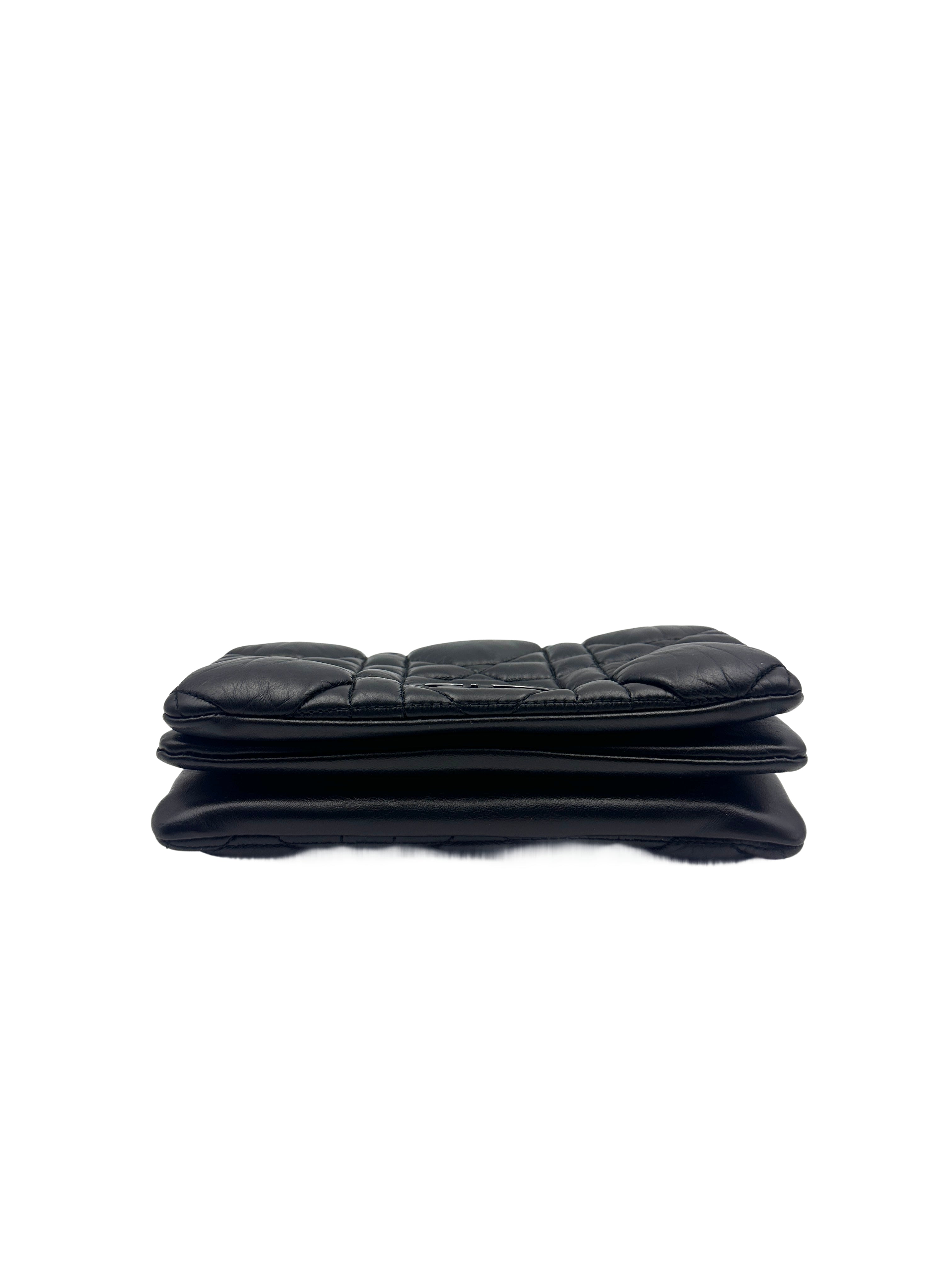 Dior Black Caro WOC Canvas Chain Bag DR350