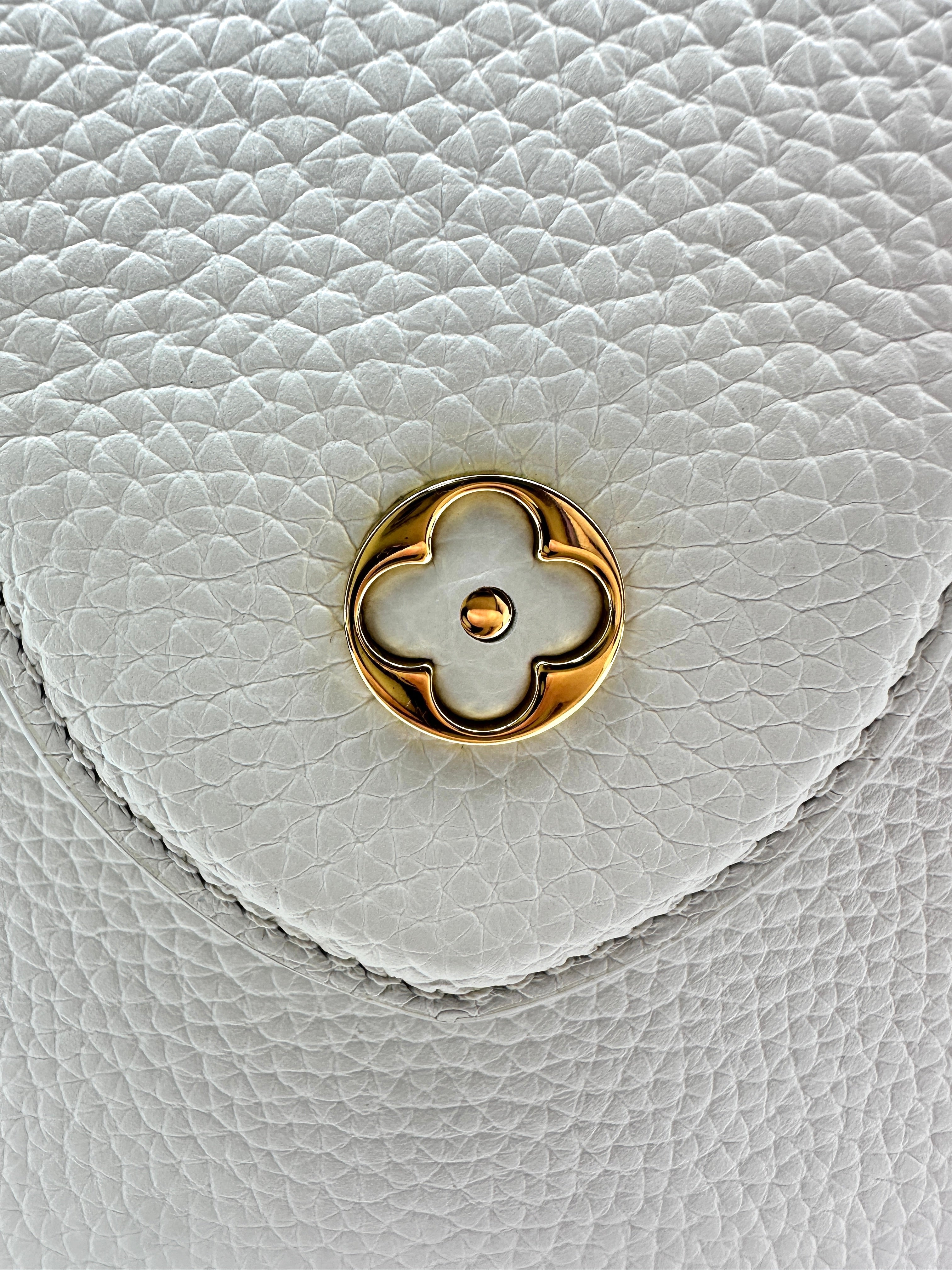 Louis Vuitton Capucines BB White Grained Calfskin Bag with Pink Gradient Enamel Handle LV1427