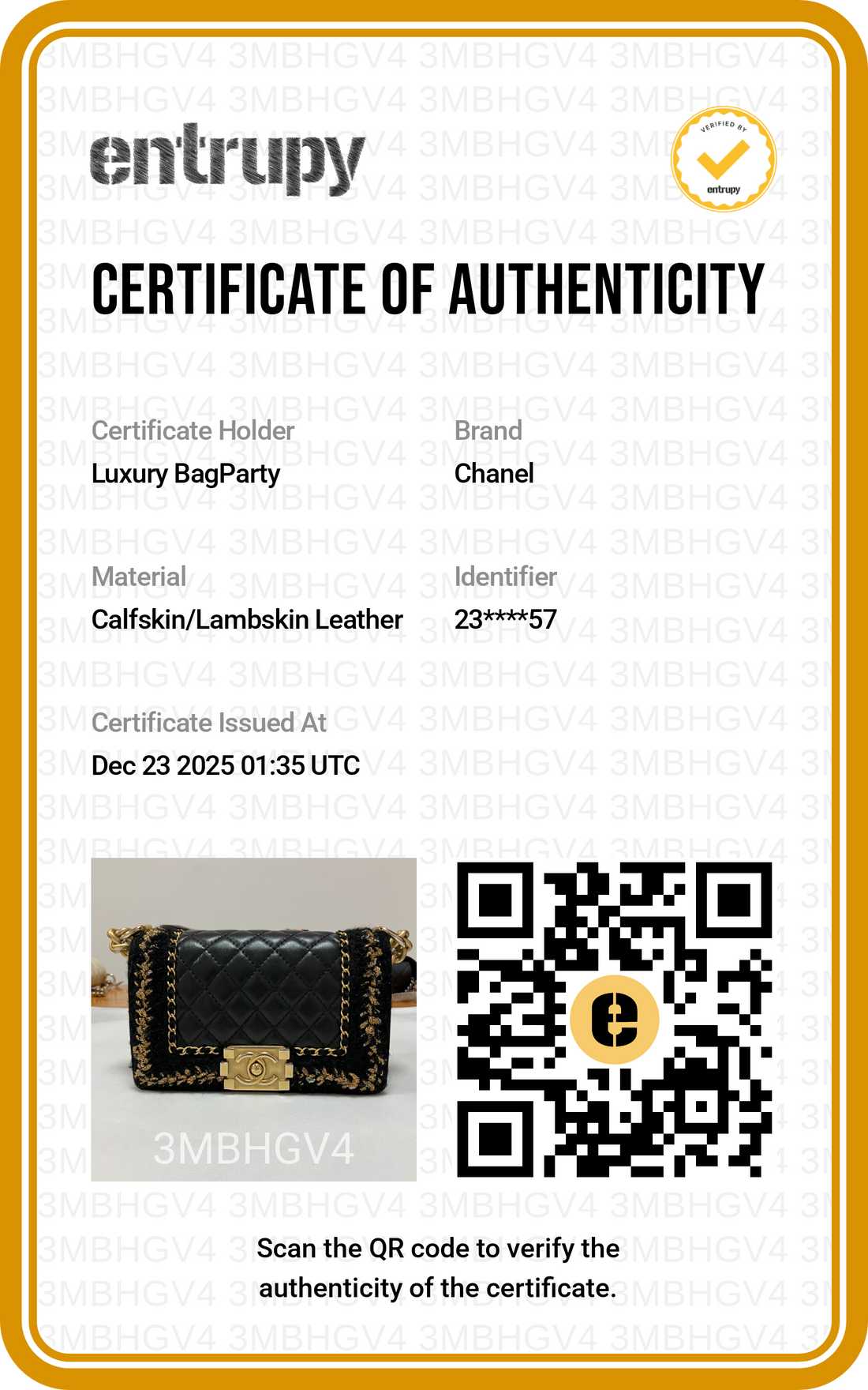 Chanel  Small Size Lambskin Tweed Jacket Boy Chain Shoulder Bag Black with Gold Hardware (23***57）CC1081