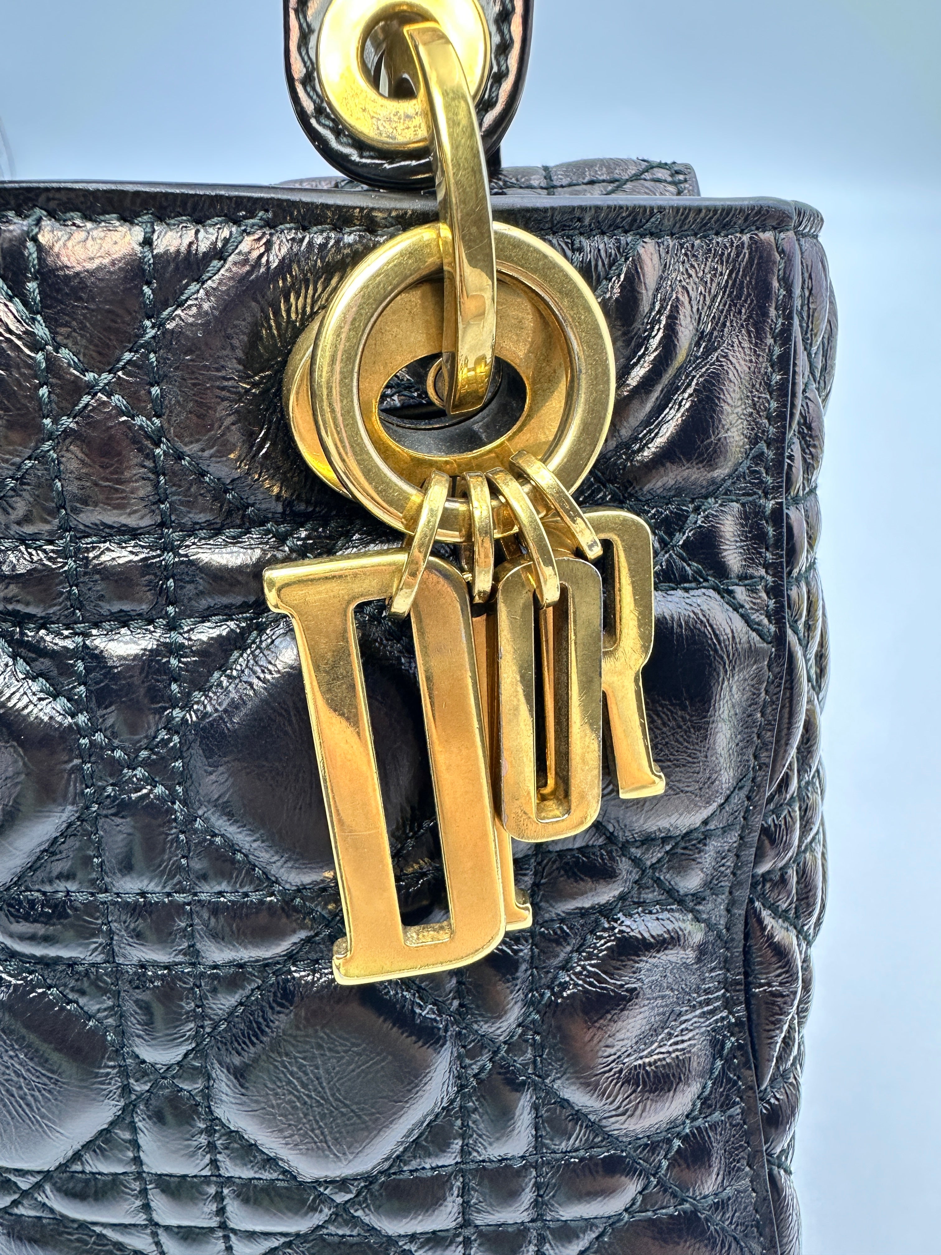 Christian Dior Lady Dior Cannage Handbag Black DR352