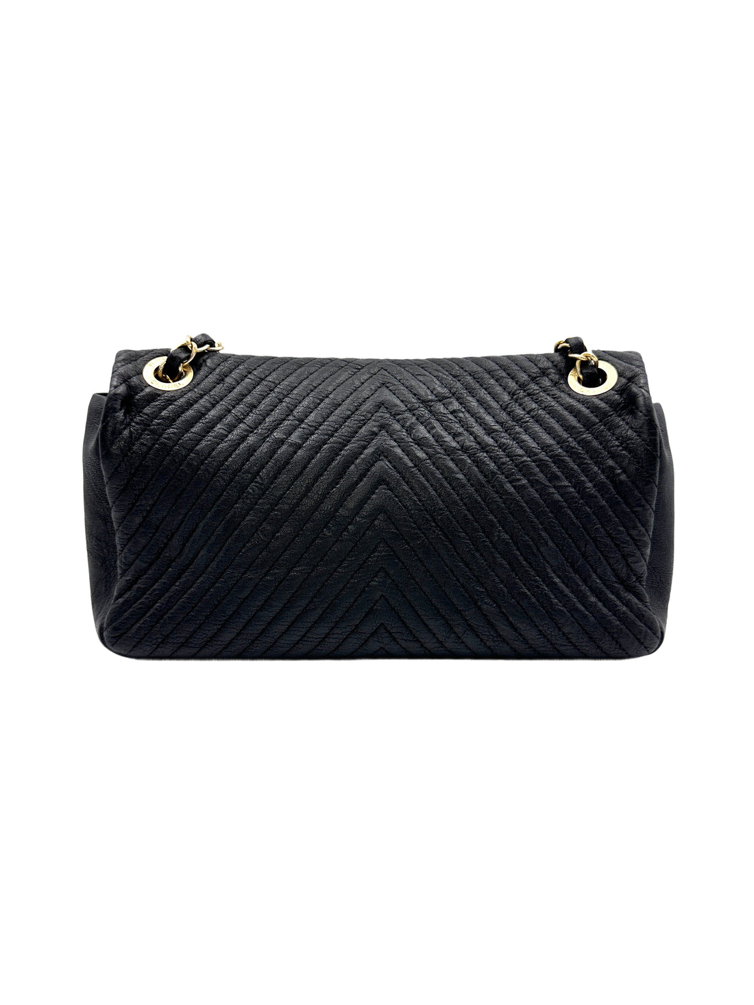 Chanel Chevron Lambskin Flap Bag Black(21***07) CC938